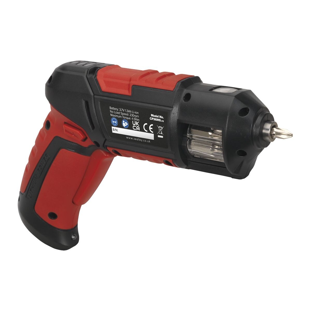 Sealey Cordless Quick Select Screwdriver 3.7V 14pc - Image 2
