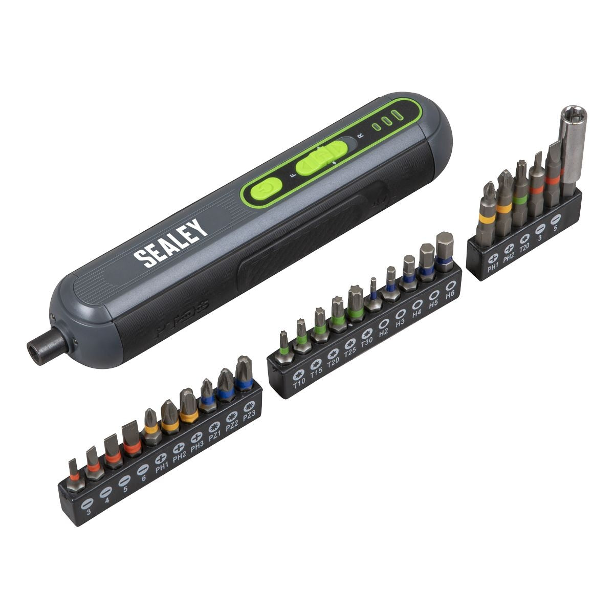 Sealey Cordless Screwdriver with Bit Set 4V 25pc - Image 1