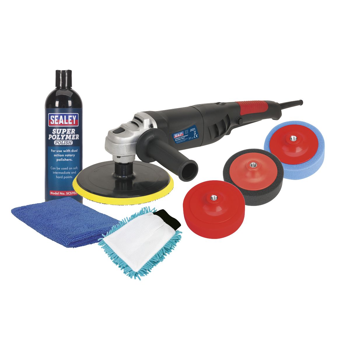 Sealey 180mm Pro Electric Polisher Kit 1100W/230V - Image 1