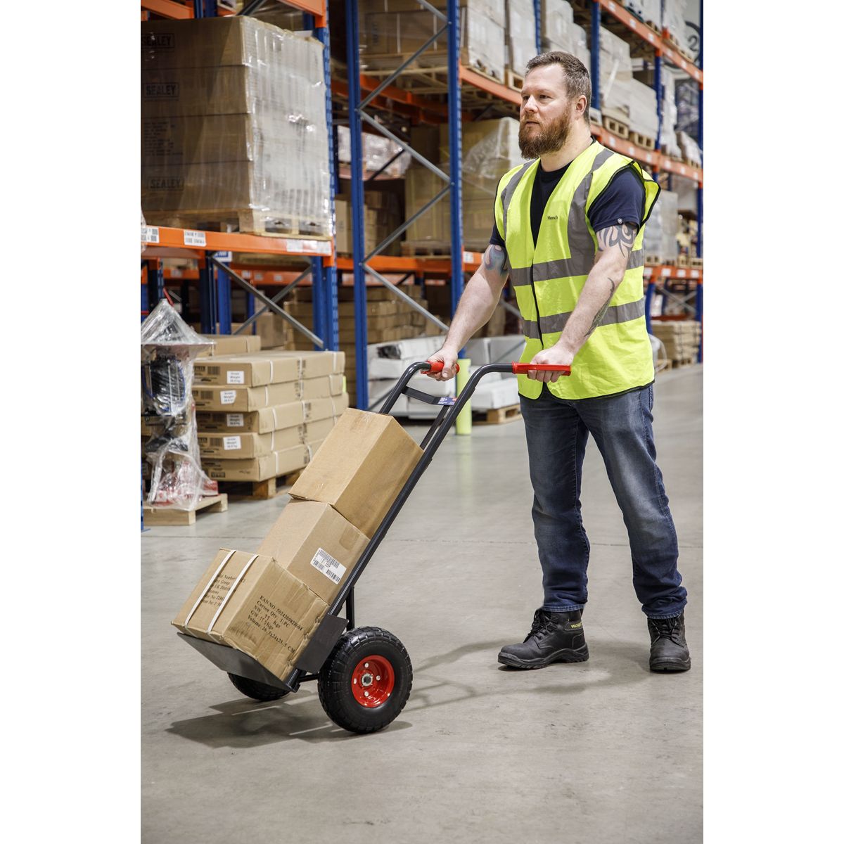 Sealey Premier Heavy-Duty Sack Truck with PU Tyres 250kg Capacity - Image 3