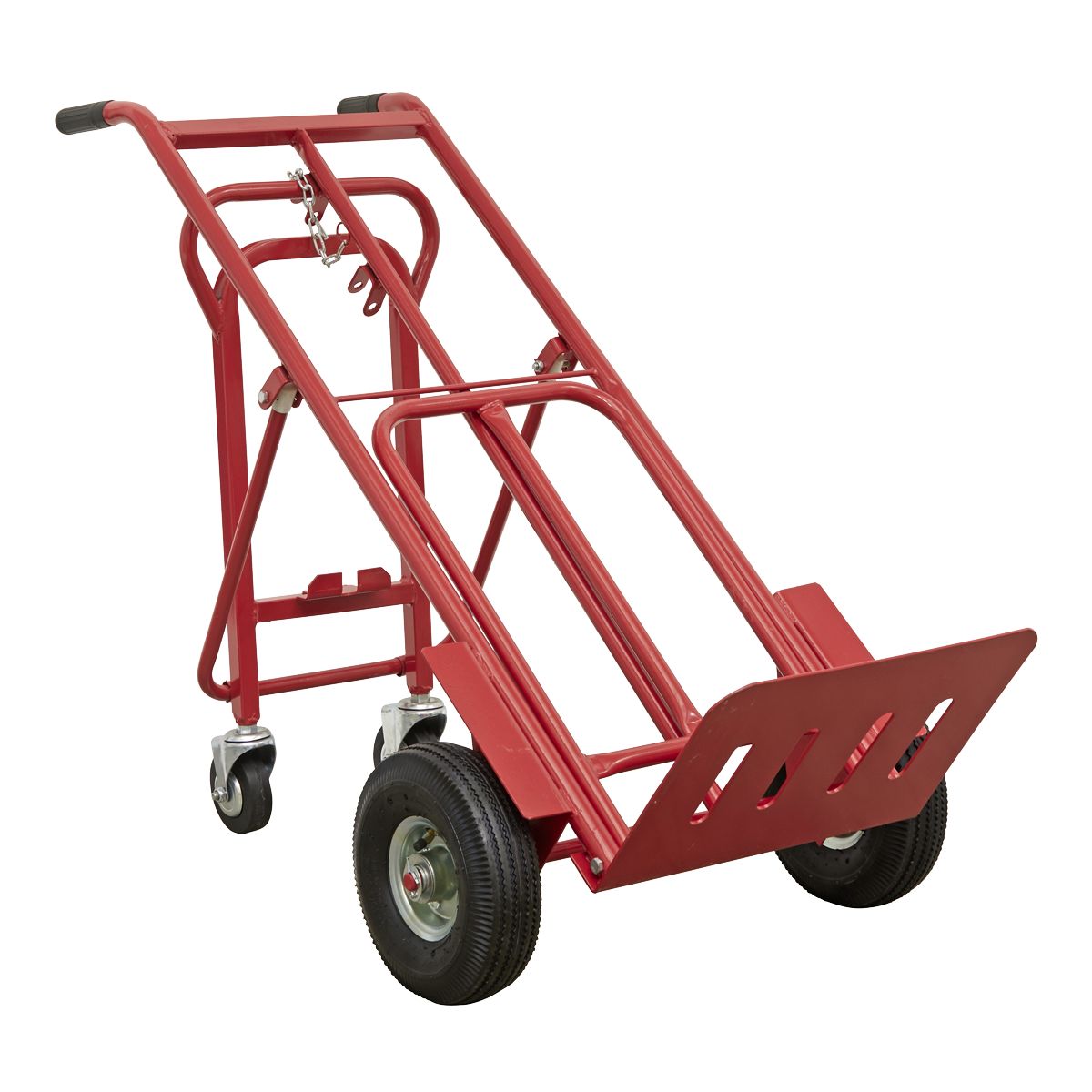 Sealey 3-in-1 Sack Truck with Pneumatic Tyres 250kg Capacity - Image 1
