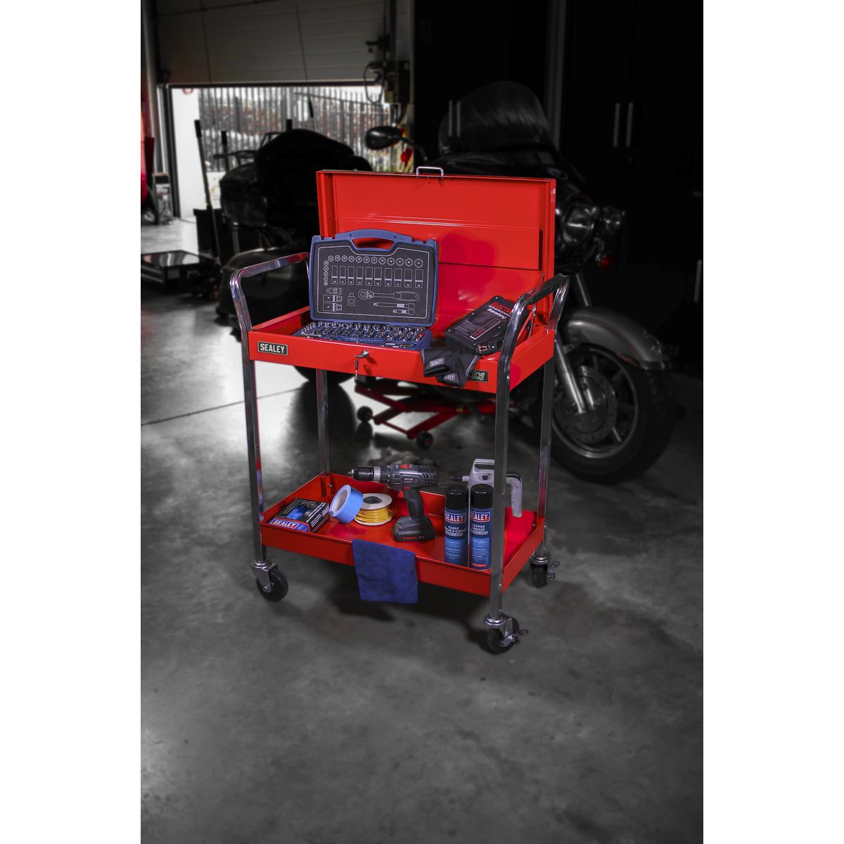 Sealey Superline PRO Heavy-Duty Trolley with Lockable Top 2-Level - Image 2