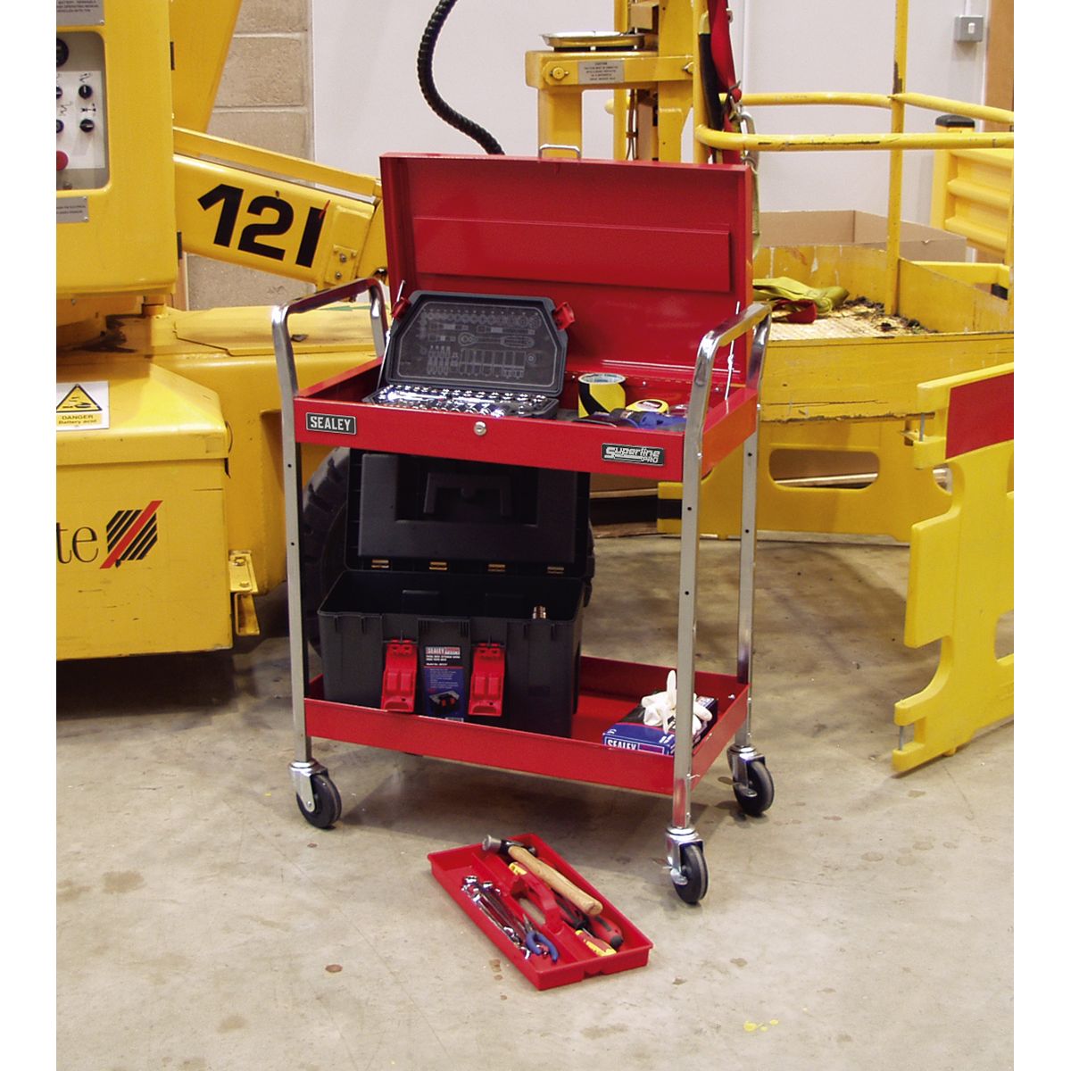 Sealey Superline PRO Heavy-Duty Trolley with Lockable Top 2-Level - Image 3