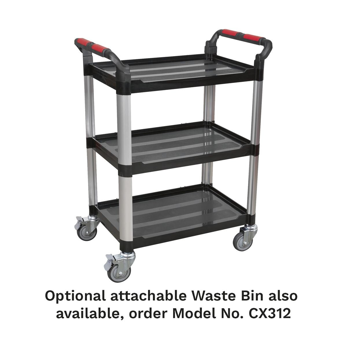 Sealey Composite Workshop Trolley 3-Level/3 Wall - Image 2