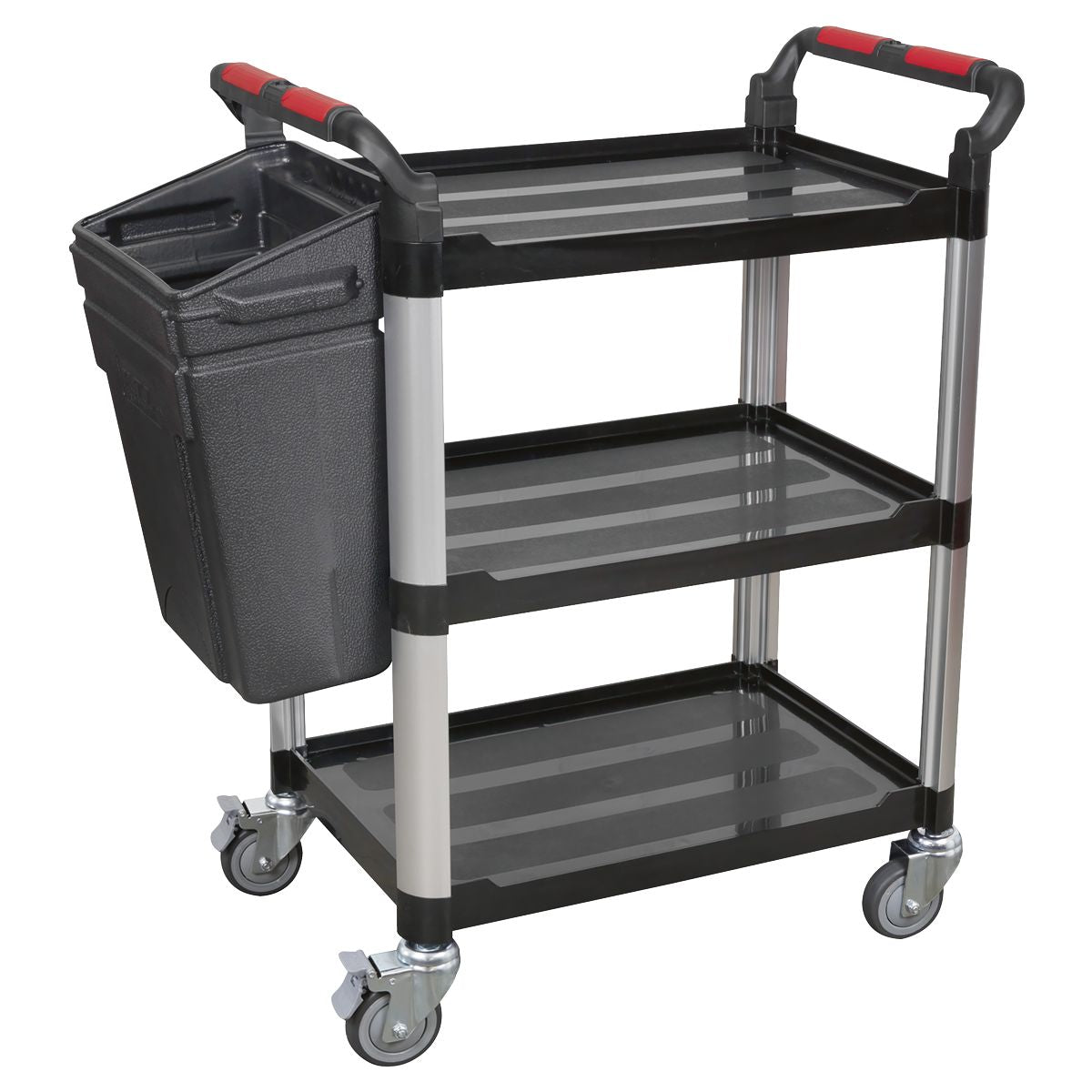 Sealey Composite Workshop Trolley 3-Level/3 Wall - Image 7