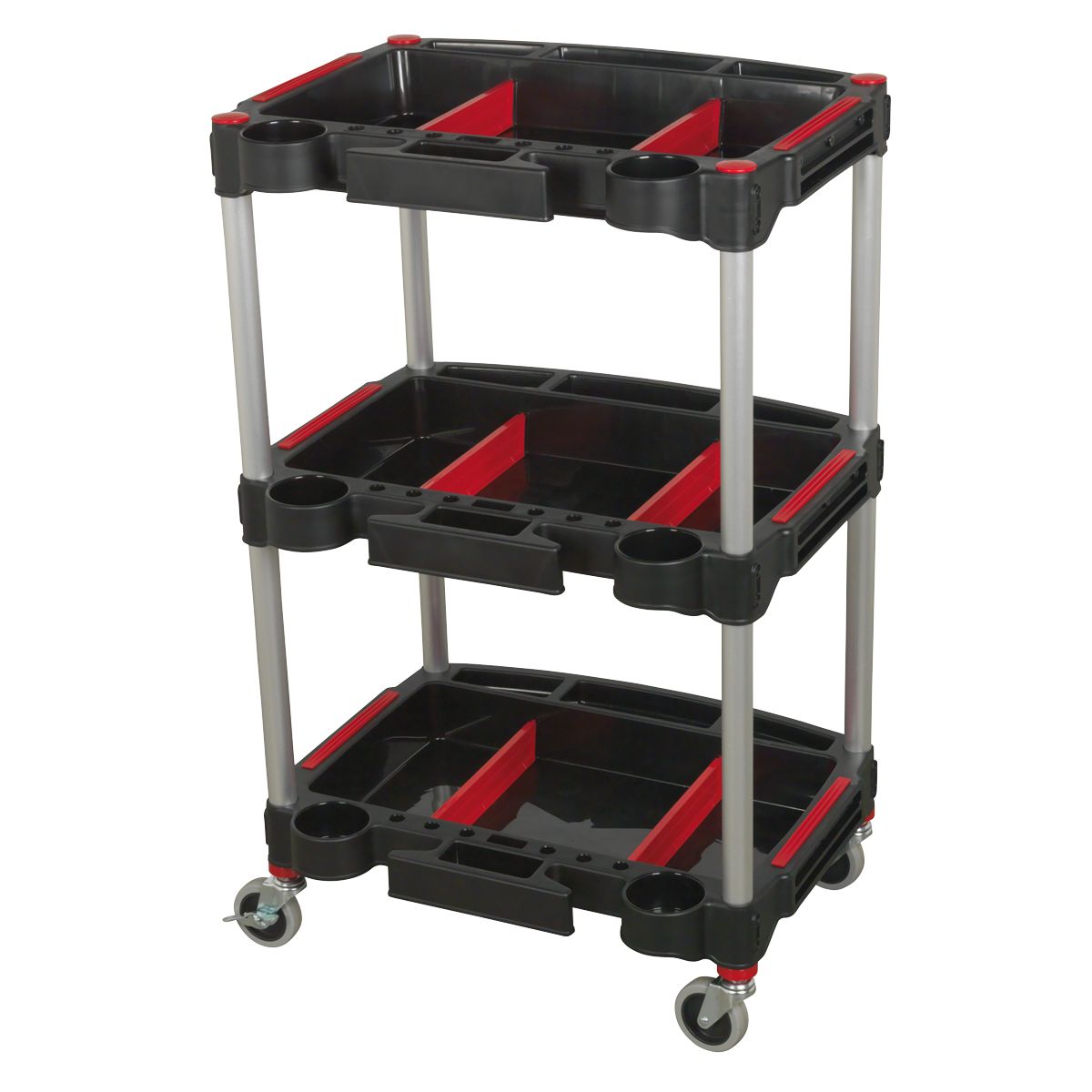 Sealey Composite Workshop Trolley with Parts Storage 3-Level - Image 2