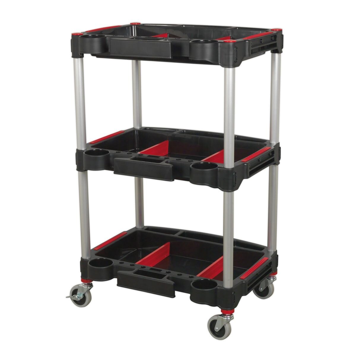 Sealey Composite Workshop Trolley with Parts Storage 3-Level - Image 5
