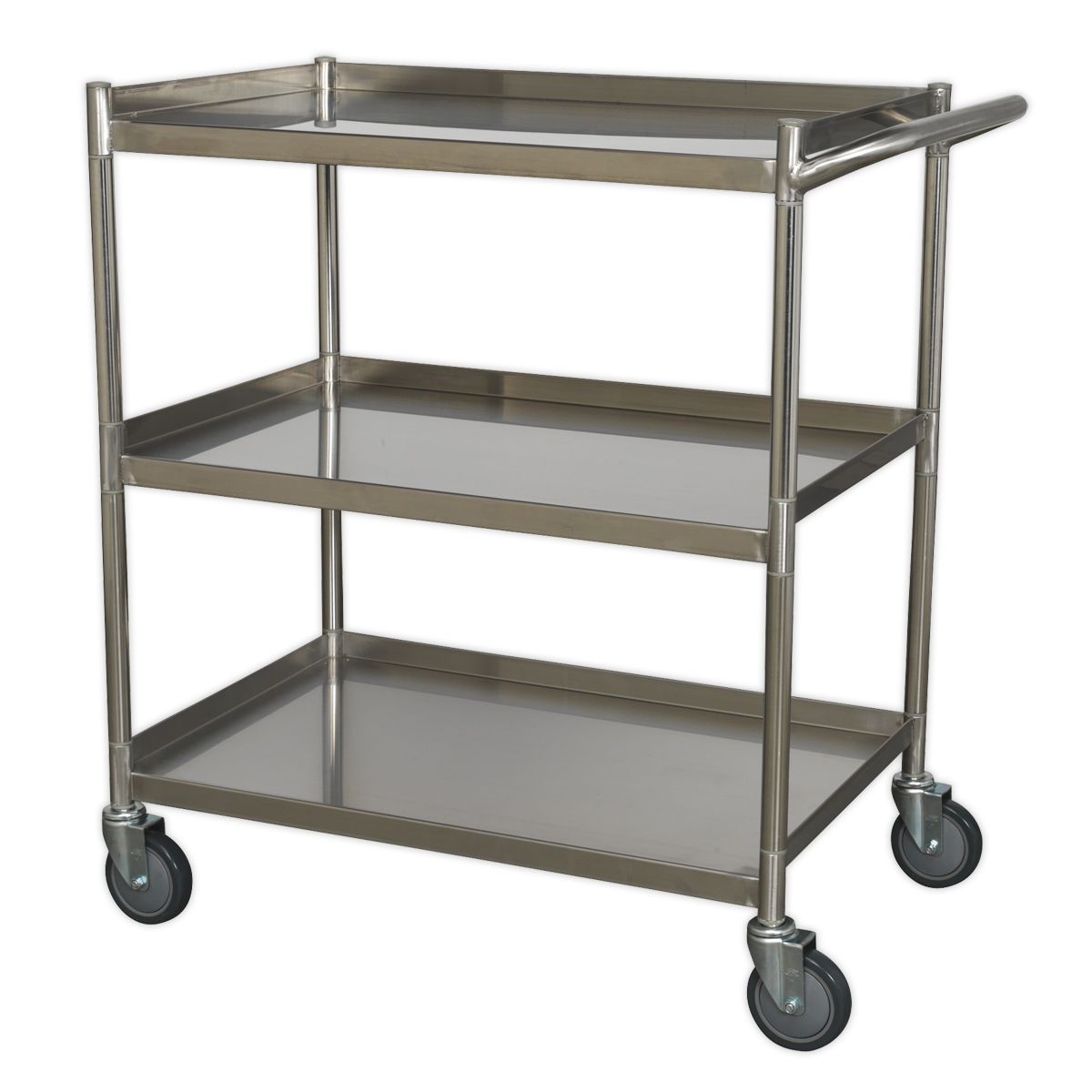 Sealey Premier Stainless Steel Workshop Trolley 3-Level - Image 2