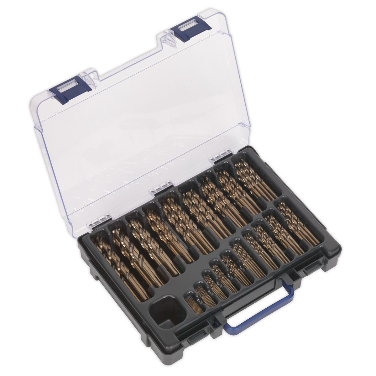 Sealey HSS Cobalt Fully Ground Drill Bit Assortment 170pc - Image 1