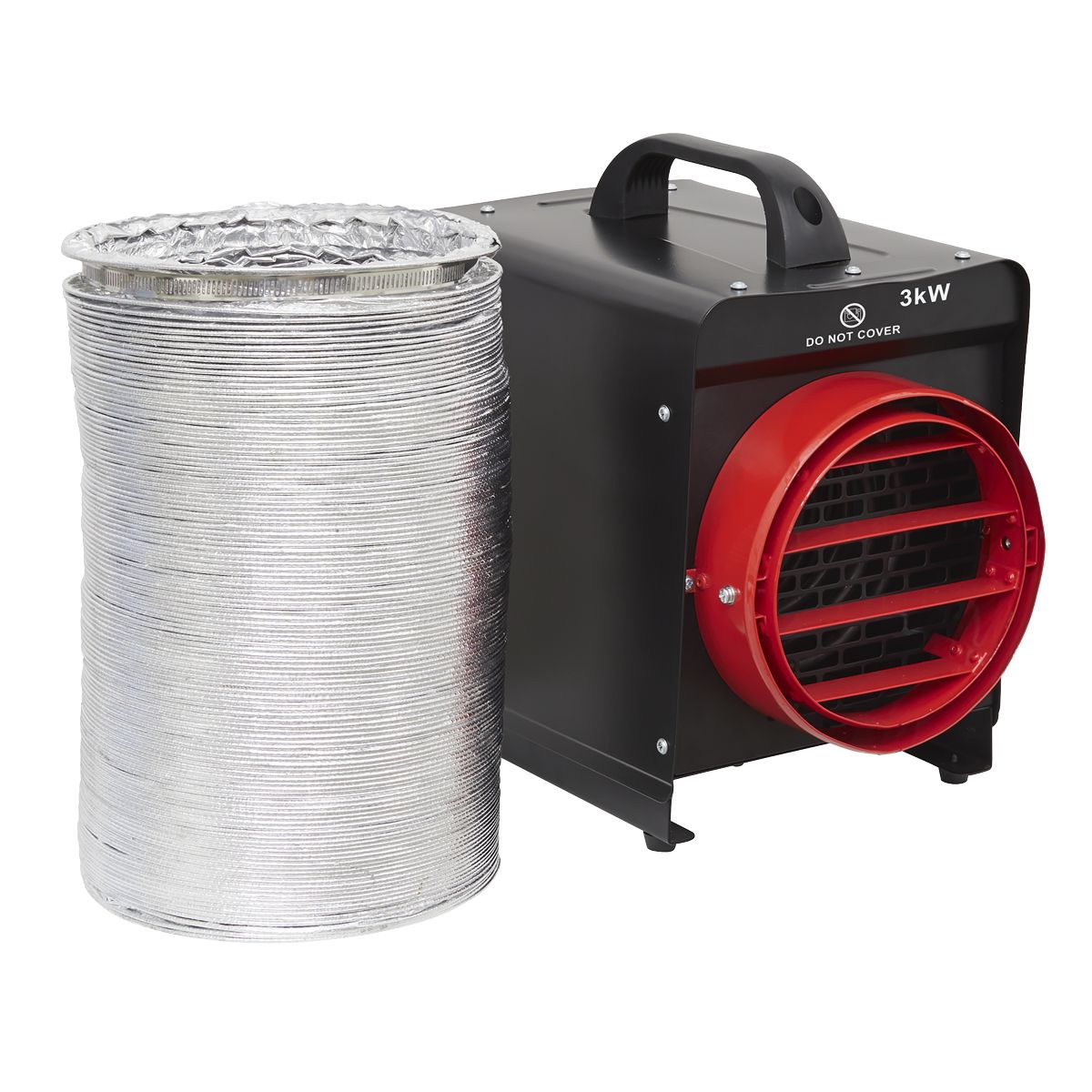 Sealey Industrial Fan Heater with Ducting 3kW - Image 1
