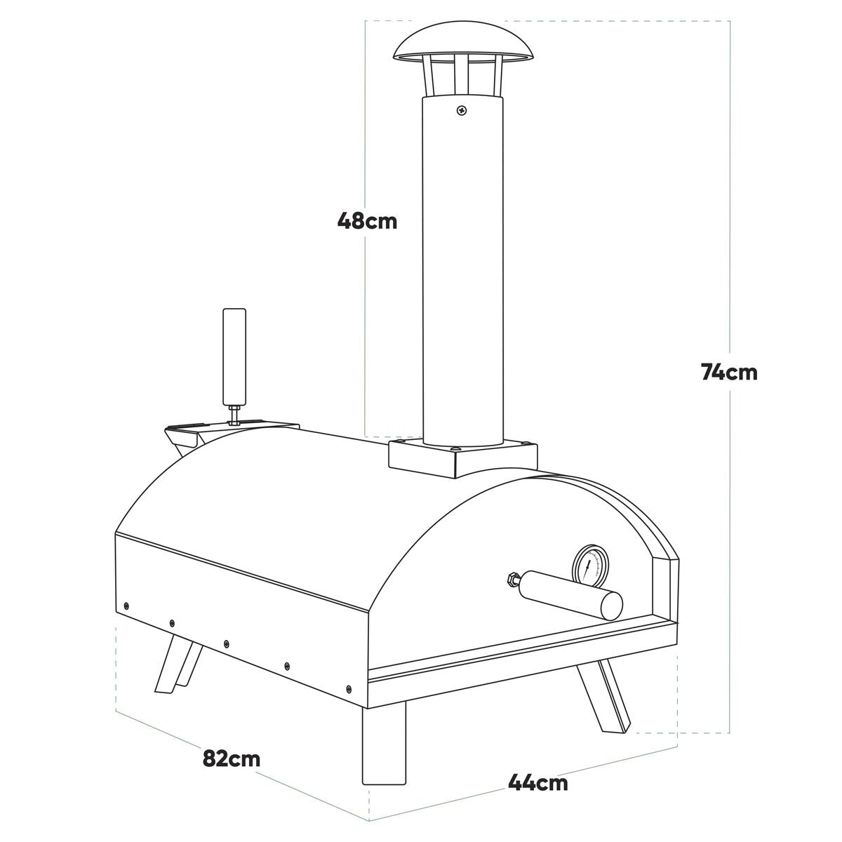Dellonda Wood-Fired Pizza Oven 14" - Stainless Steel - Image 3