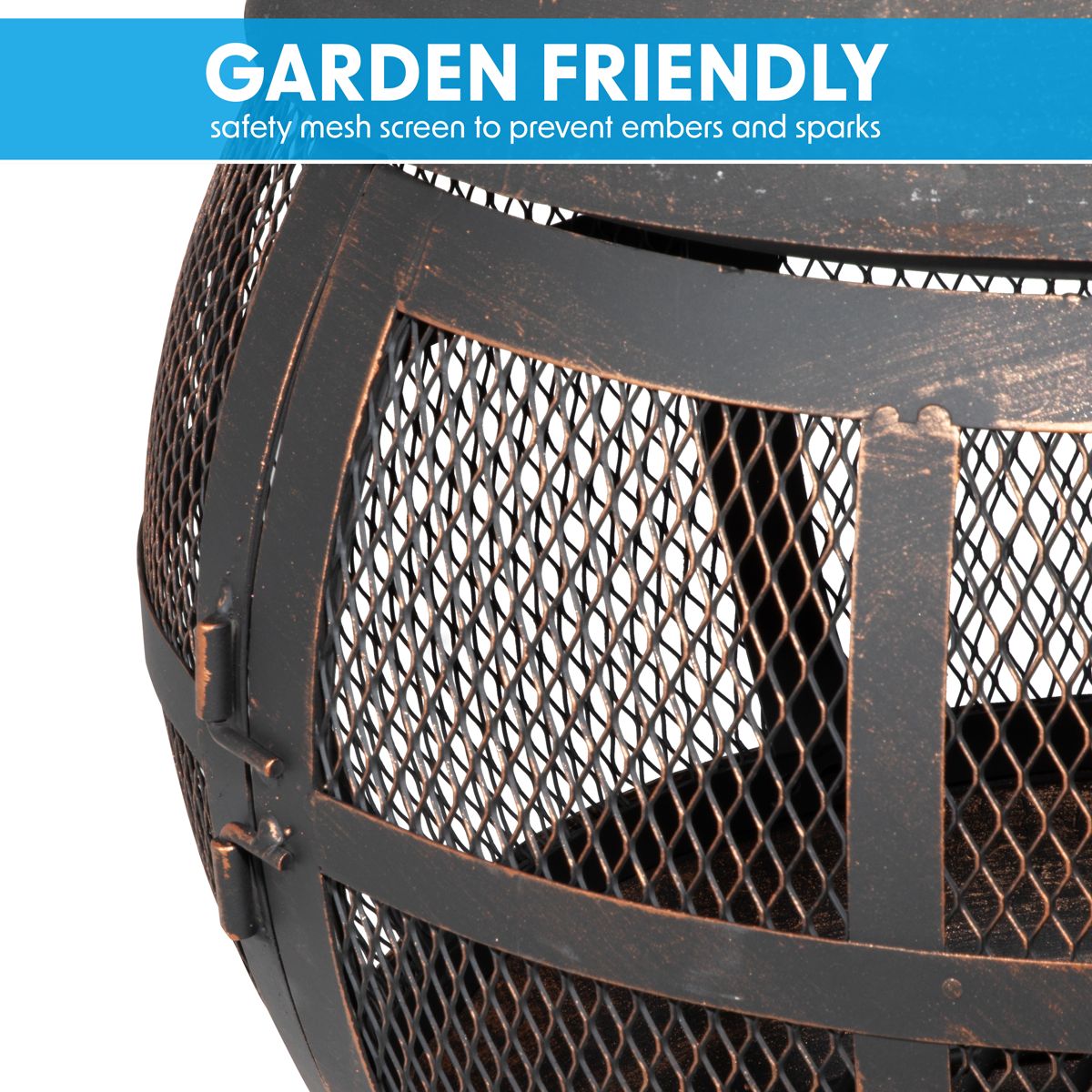 Dellonda Deluxe 360¬∞ Chiminea/Fire Pit/Outdoor Heater - Antique Bronze Finish - DG112 - Image 4