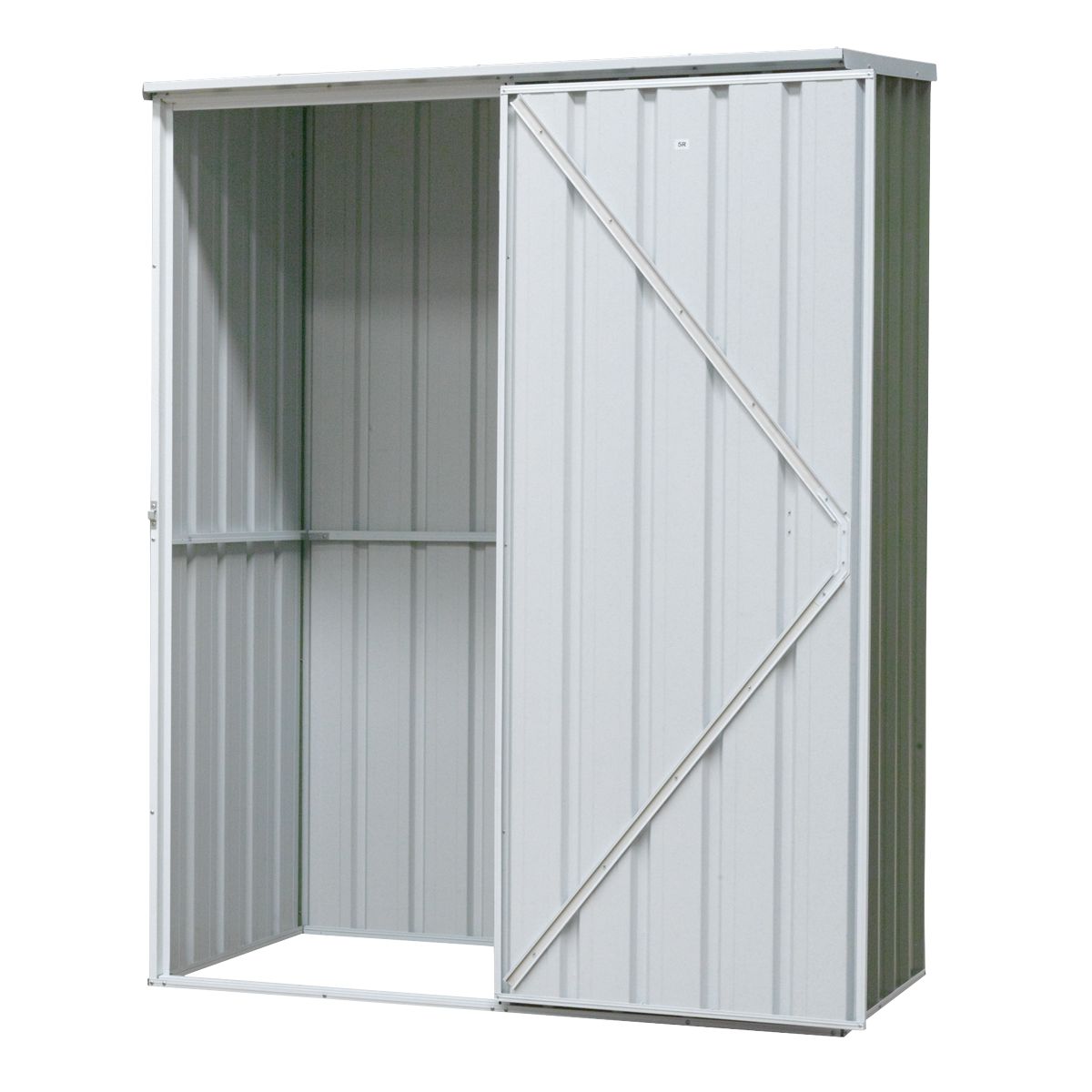 Dellonda Galvanized Steel Storage Shed with Pent Style Roof 150 x 80 x 190cm - Green - Image 4