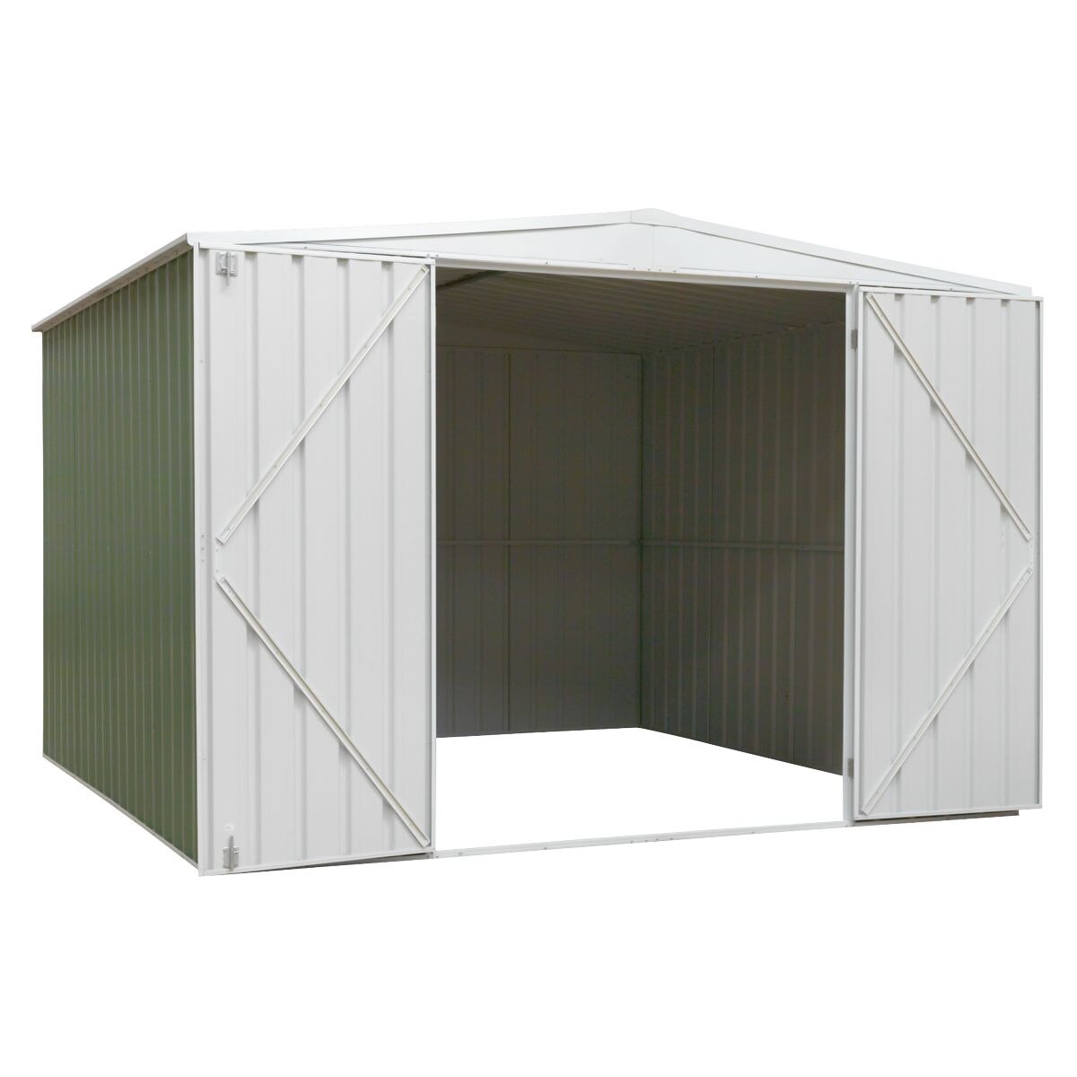 Dellonda Galvanized Steel Storage Shed with Apex Style Roof 300 x 300 x 220cm - Green - Image 2