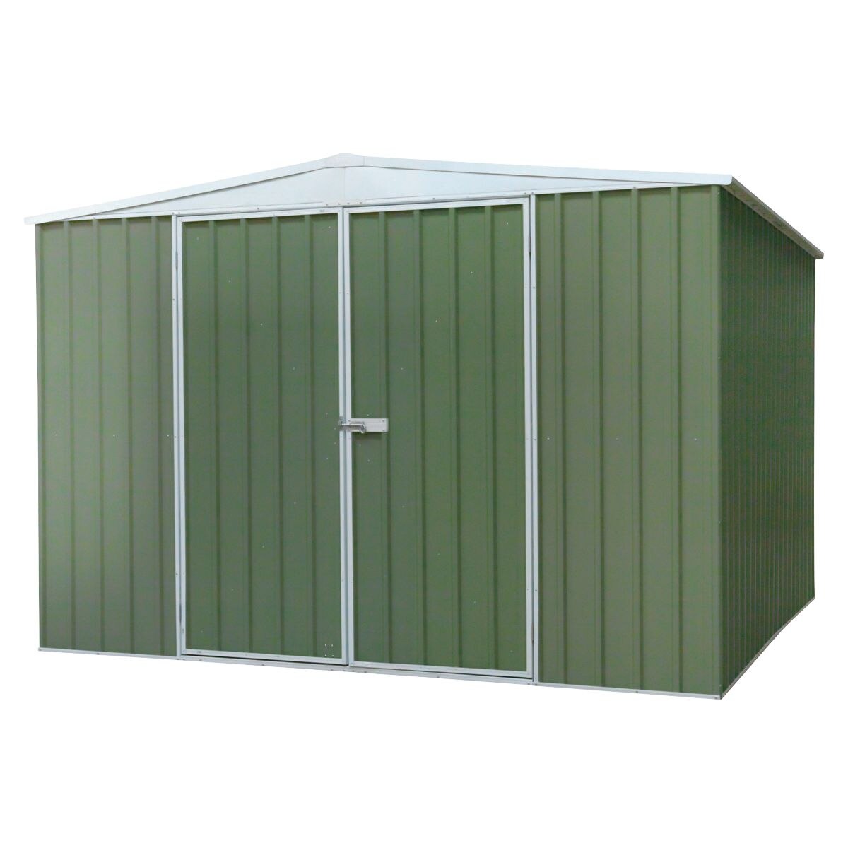 Dellonda Galvanized Steel Storage Shed with Apex Style Roof 300 x 300 x 220cm - Green - Image 3