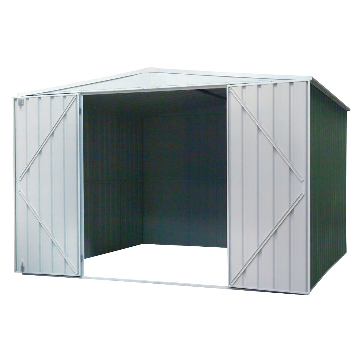 Dellonda Galvanized Steel Storage Shed with Apex Style Roof 300 x 300 x 220cm - Green - Image 6
