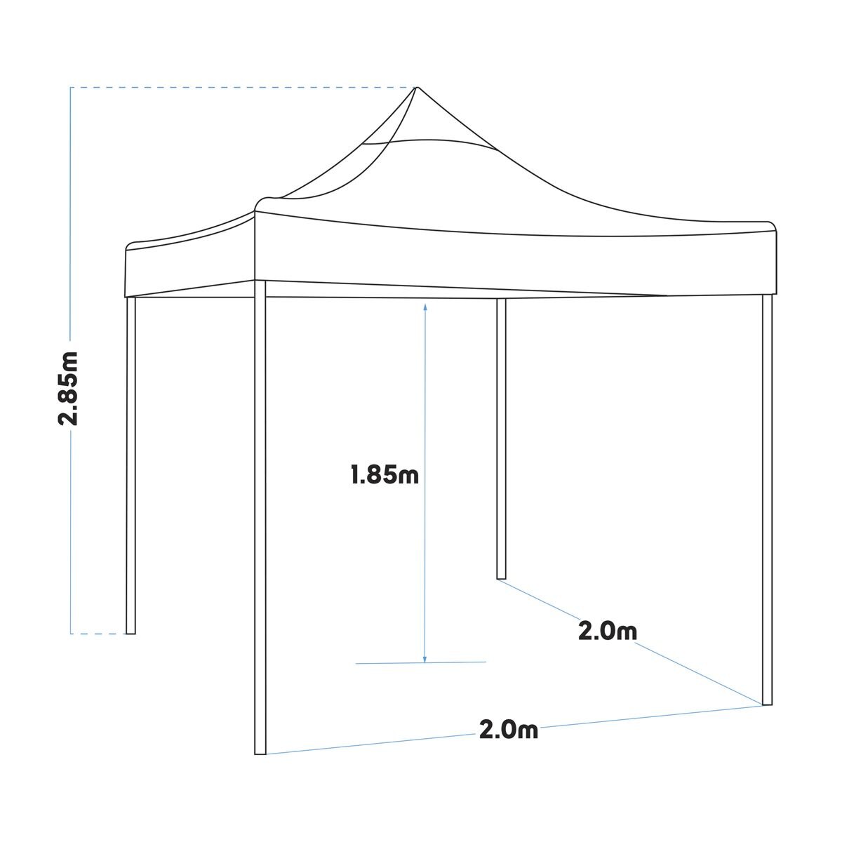 Dellonda Premium 2x2m Pop-Up Gazebo, - Beige Canopy - Image 3