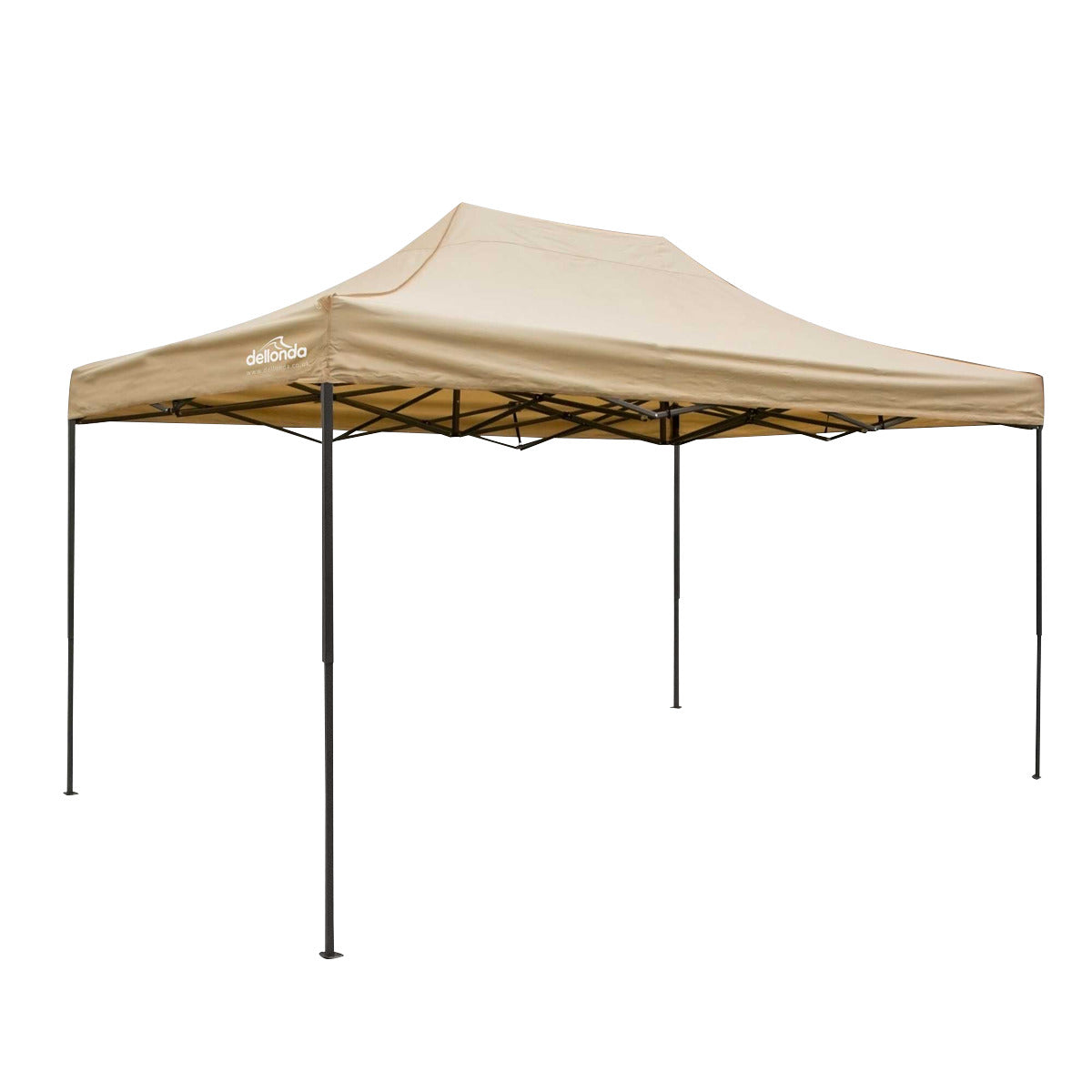 Dellonda Premium 3 x 4.5m Pop-Up Gazebo, Heavy Duty, PVC Coated, Water-Resistant Fabric, Supplied with Carry Bag, Rope, Stakes & Weight Bags - Beige Canopy DG134