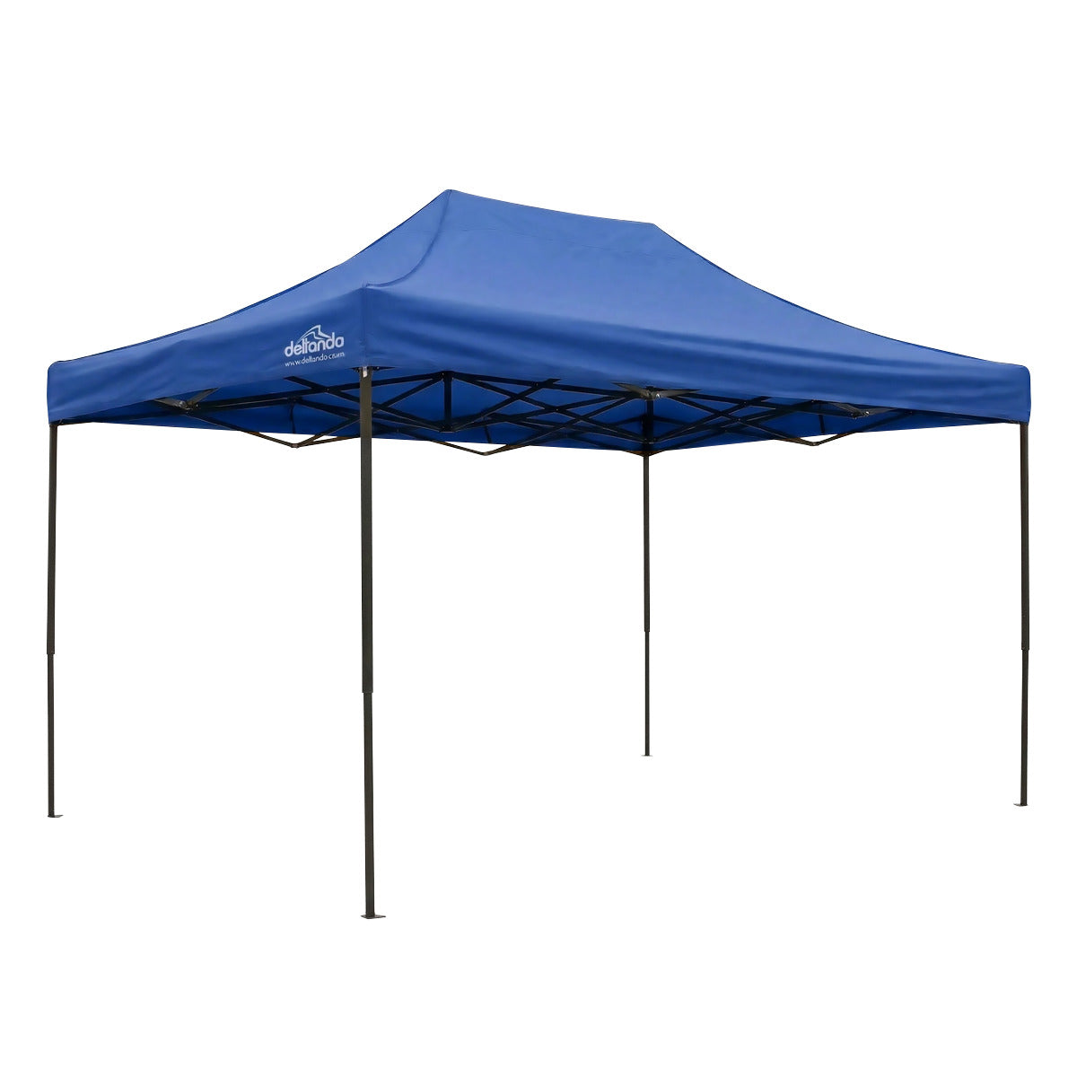 Dellonda Premium 3 x 4.5m Pop-Up Gazebo, Heavy Duty, PVC Coated, Water-Resistant Fabric, Supplied with Carry Bag, Rope, Stakes & Weight Bags - Blue Canopy DG135