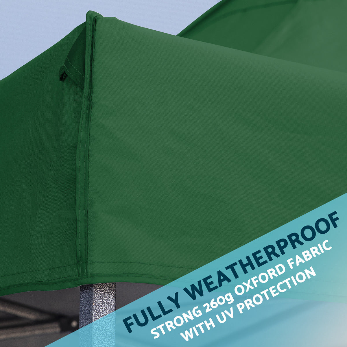 Dellonda Premium 3 x 4.5m Pop-Up Gazebo, Heavy Duty, PVC Coated, Water-Resistant Fabric, Supplied with Carry Bag, Rope, Stakes & Weight Bags - Dark Green Canopy DG136