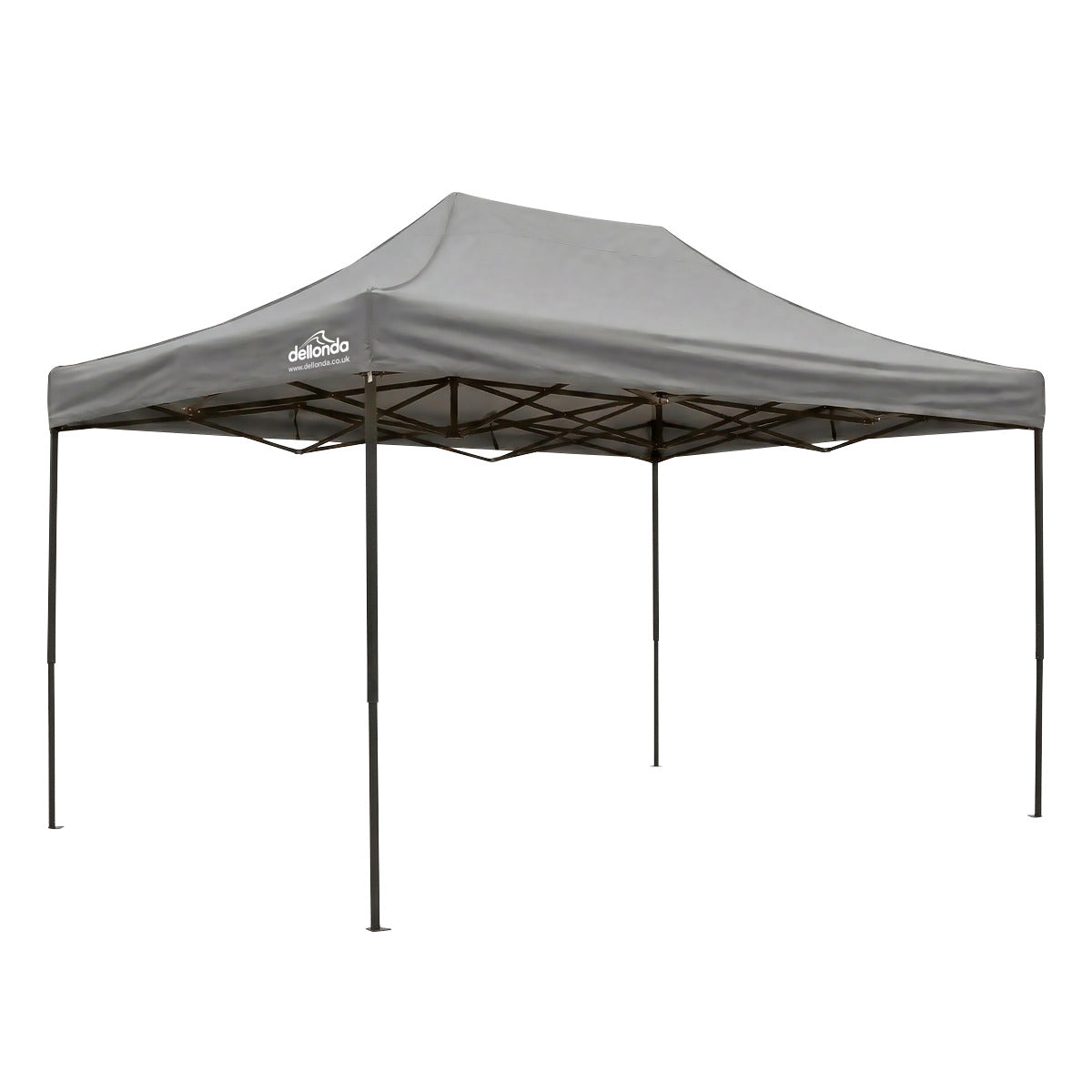 Dellonda Premium 3 x 4.5m Pop-Up Gazebo, Heavy Duty, PVC Coated, Water-Resistant Fabric, Supplied with Carry Bag, Rope, Stakes & Weight Bags - Grey Canopy DG137