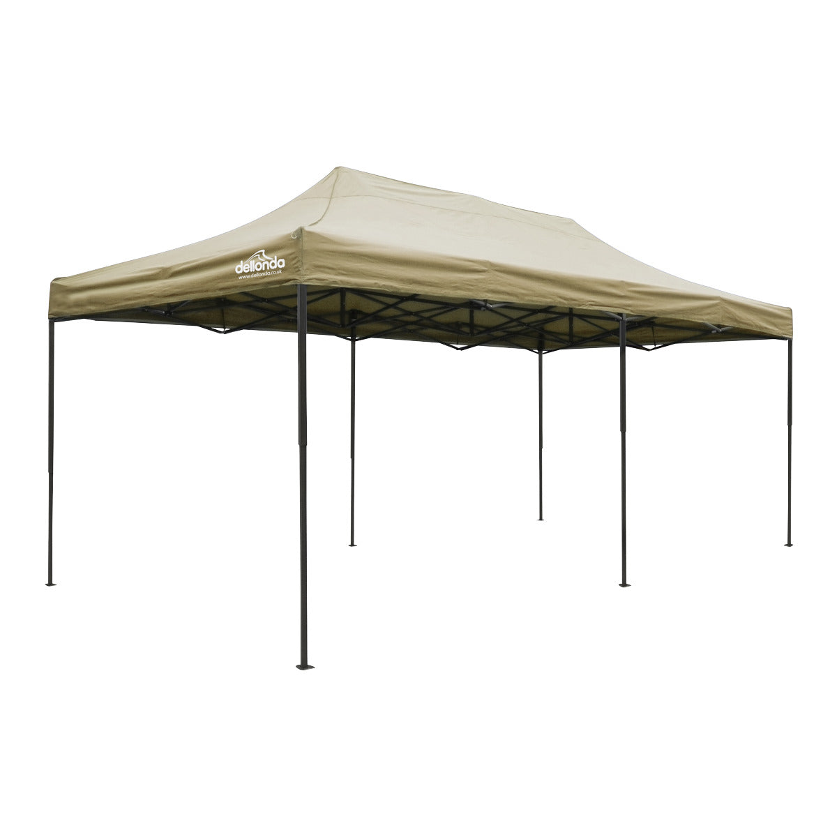 Dellonda Premium 3x6m Pop-Up Gazebo, Heavy Duty, PVC Coated, Water-Resistant Fabric Supplied with Carry Bag, Rope, Stakes & Weight Bags - Beige Canopy DG138