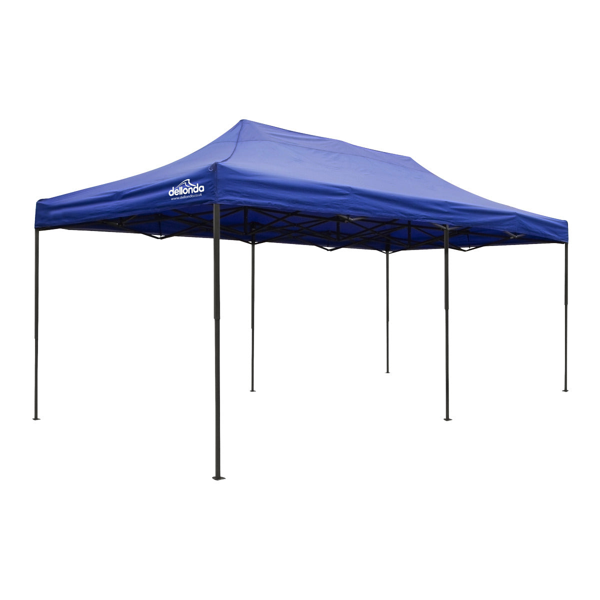 Dellonda Premium 3x6m Pop-Up Gazebo, Heavy Duty, PVC Coated, Water-Resistant Fabric, Supplied with Carry Bag, Rope, Stakes & Weight Bags - Blue Canopy DG139