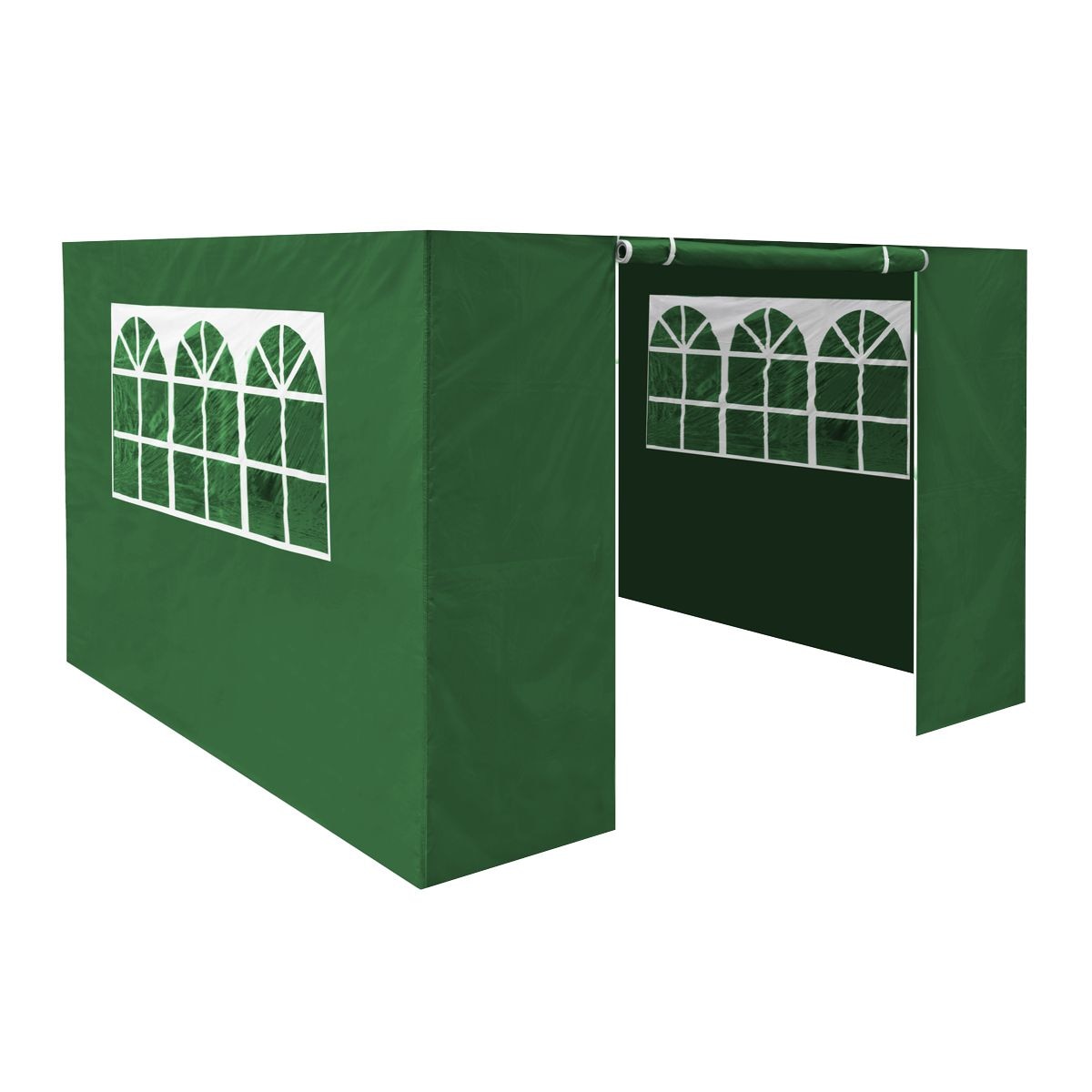 Dellonda Premium Side Walls/Doors/Windows for Gazebo/Marquee, Fits 2 x 2m Models - Dark Green - Image 2