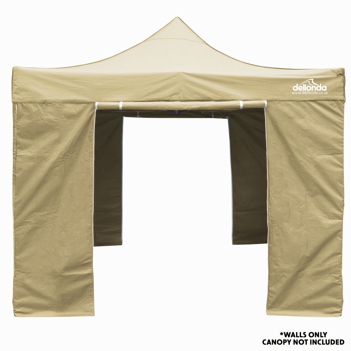Dellonda Premium Gazebo/Marquee Side Walls/Doors/Windows, Fits 3 x 3m Models - Beige - Image 4