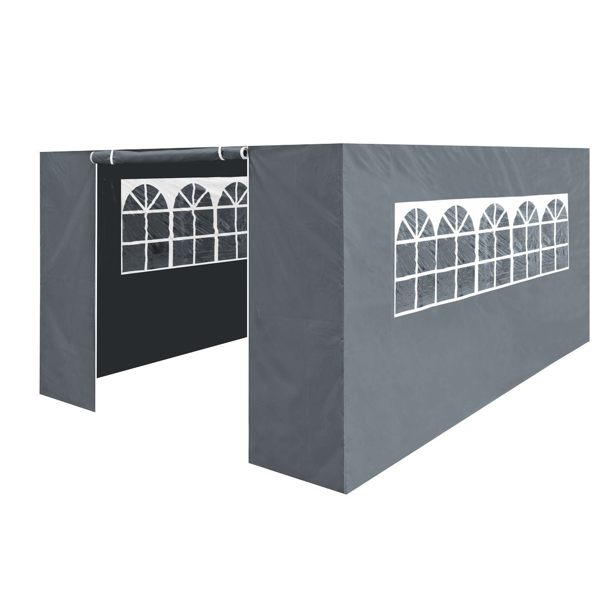Dellonda Premium Side Walls/Doors/Windows for Gazebo/Marquee, Fits 3 x 4.5m Models - Grey - Image 1