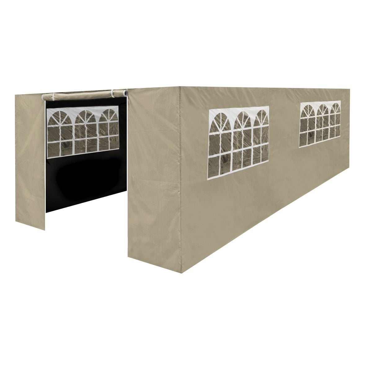 Dellonda Premium Side Walls/Doors/Windows for Gazebo/Marquee, Fits 3 x 6m Models - Beige - Image 1