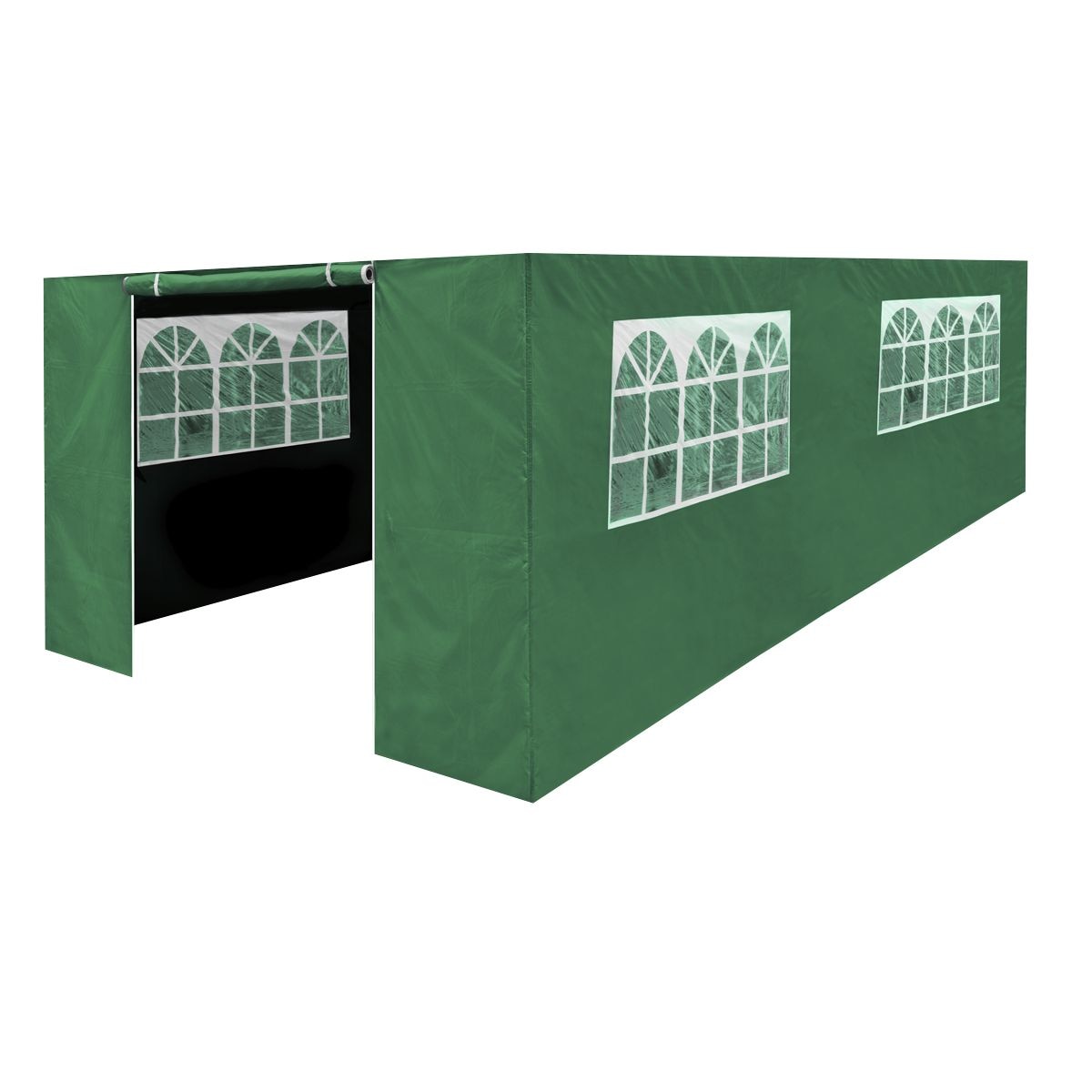 Dellonda Premium Side Walls/Doors/Windows for Gazebo/Marquee, Fits 3 x 6m Models - Dark Green - Image 1