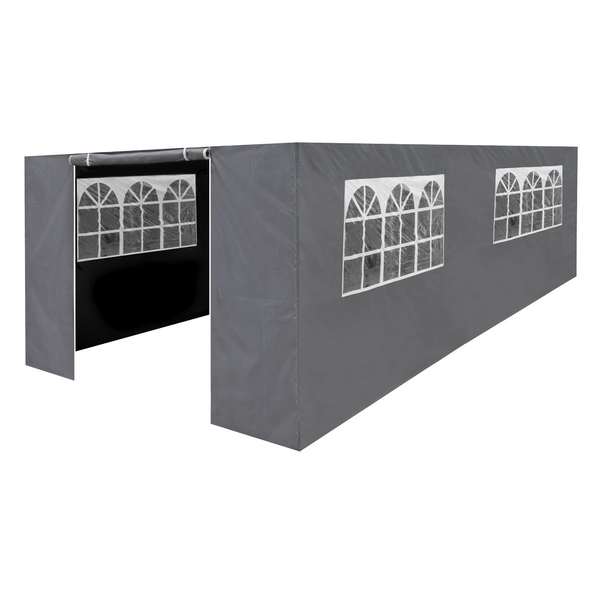 Dellonda Premium Side Walls/Doors/Windows for Gazebo/Marquee, Fits 3 x 6m Models - Grey DG157