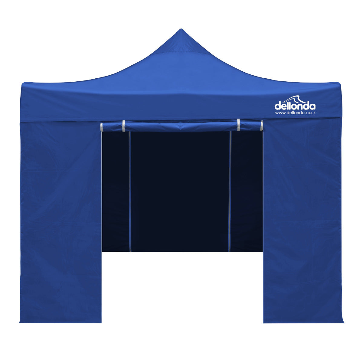 Dellonda Premium 2x2m Pop-Up Gazebo & Side Walls, PVC Coated, Water-Resistant Fabric, Supplied with Carry Bag, Rope, Stakes & Weight Bags - Blue DG161