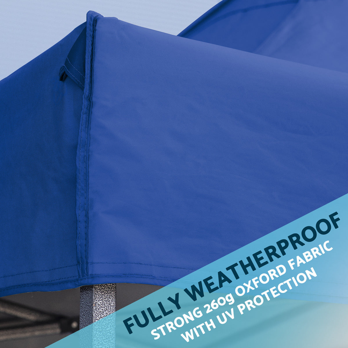 Dellonda Premium 3x3m Pop-Up Gazebo & Side Walls, PVC Coated, Water-Resistant Fabric with Carry Bag, Rope, Stakes & Weight Bags - Blue DG165