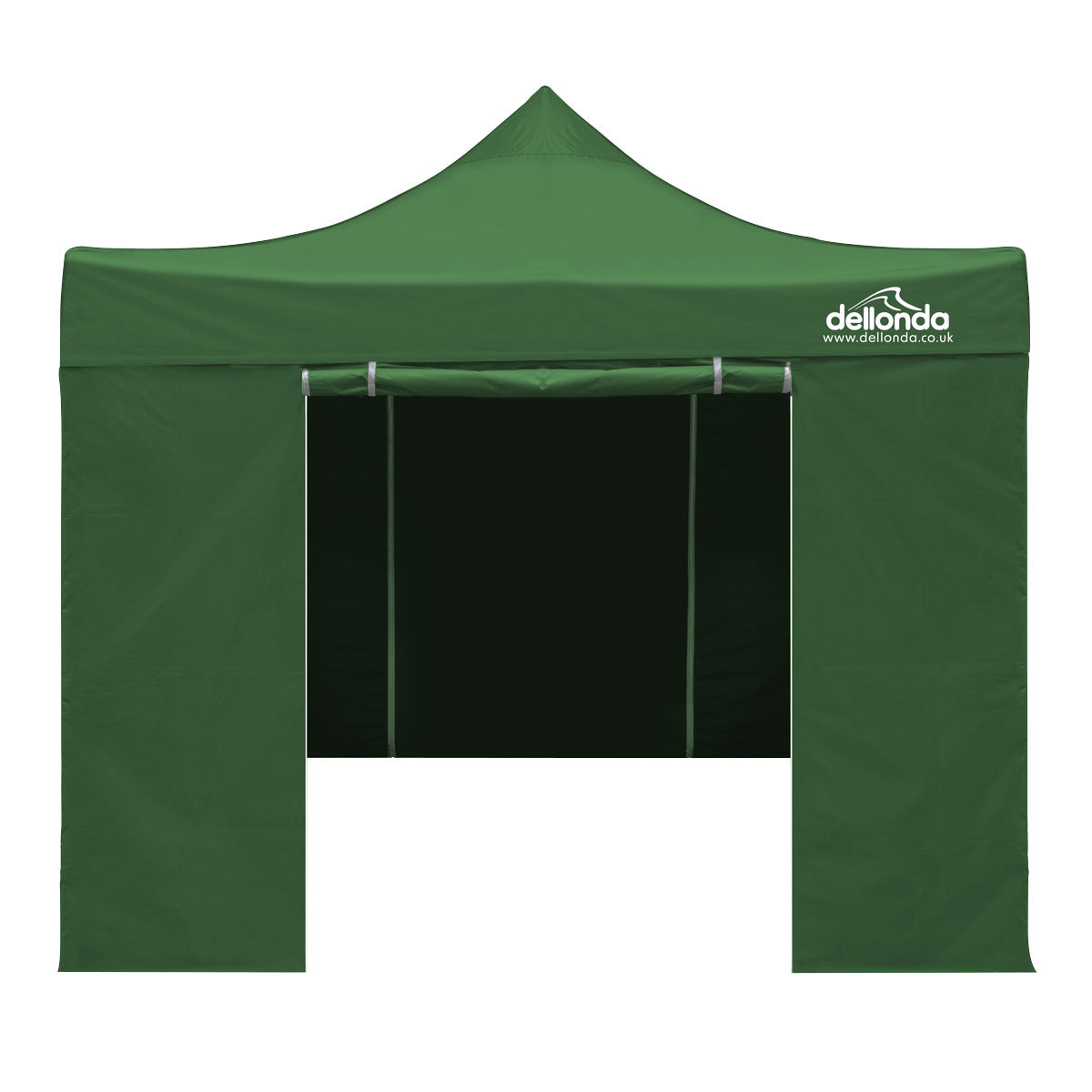 Dellonda Premium 3x3m Pop-Up Gazebo & Side Walls, PVC Coated, Water-Resistant Fabric with Carry Bag, Rope, Stakes & Weight Bags - Green DG166