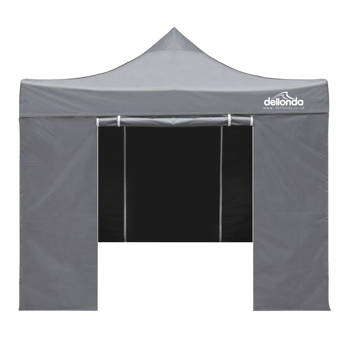 Dellonda Premium 3x3m Pop-Up Gazebo & Side Walls, PVC Coated, Water-Resistant Fabric with Carry Bag, Rope, Stakes & Weight Bags - Grey DG167