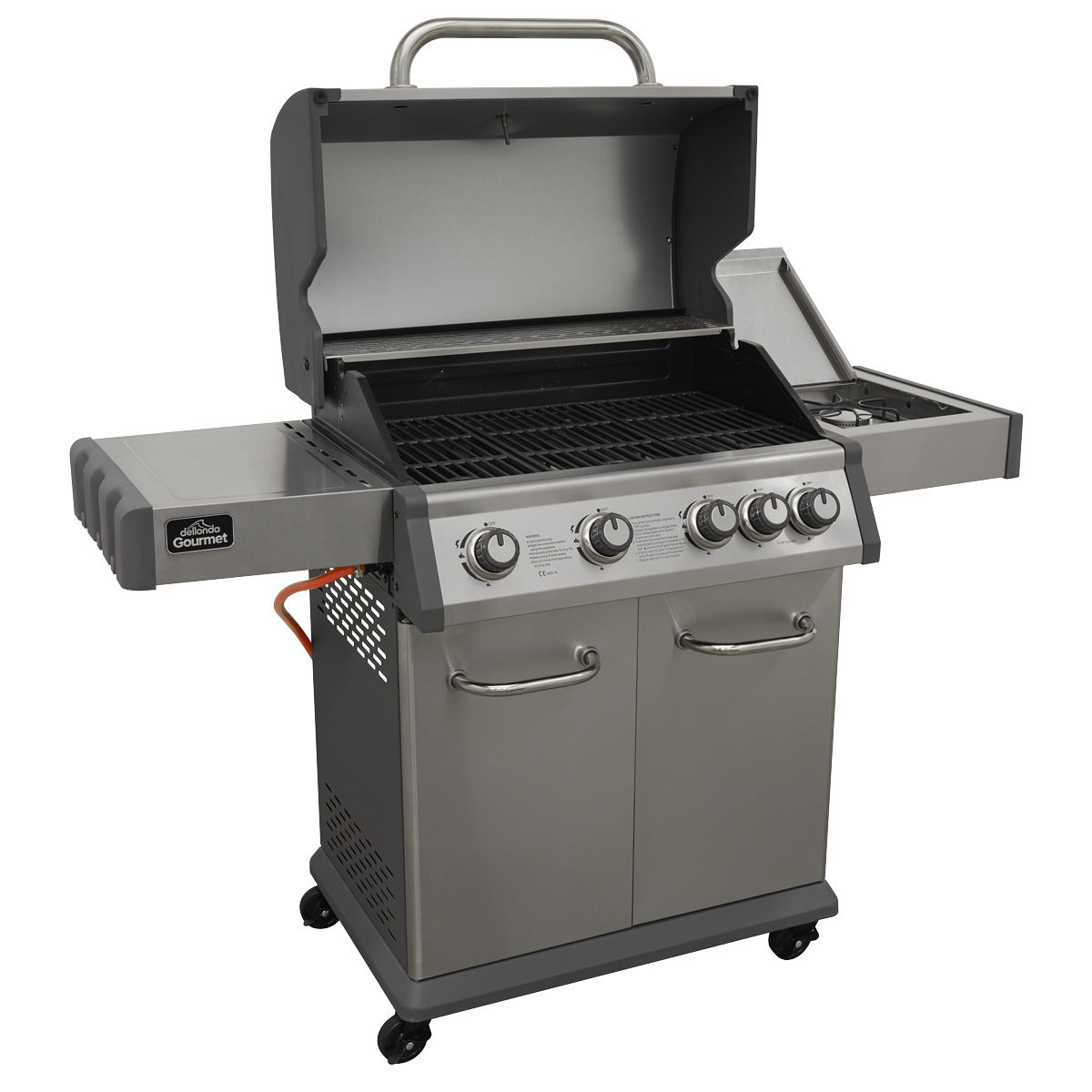 Dellonda 4+1 Burner Deluxe Gas BBQ Grill with Piezo Ignition & Thermometer - Stainless Steel DG17