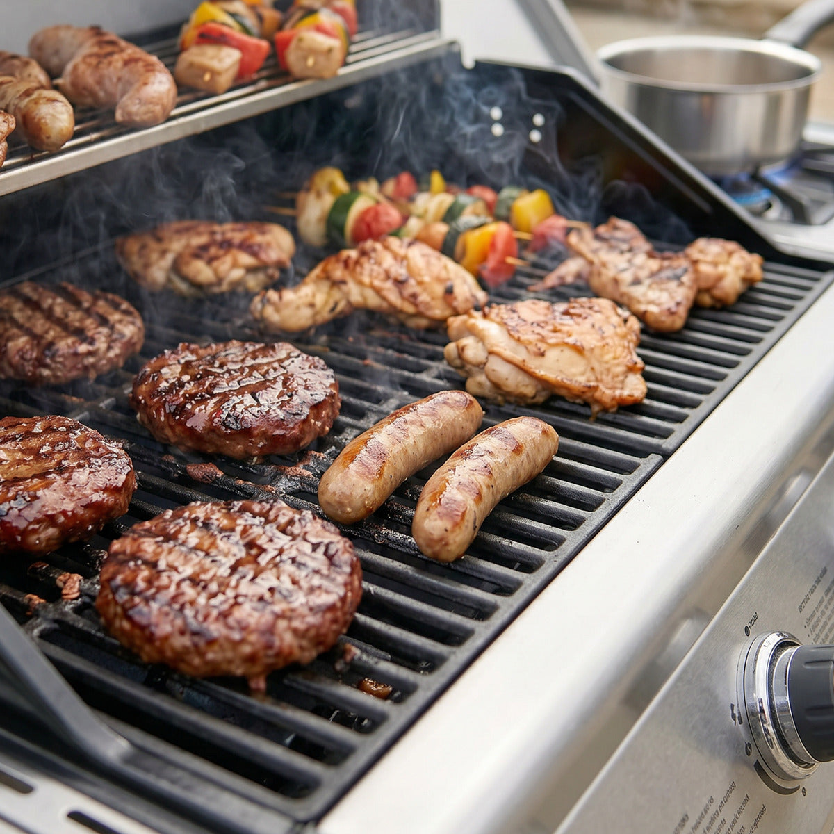 Dellonda 4+1 Burner Deluxe Gas BBQ Grill with Piezo Ignition & Thermometer - Stainless Steel DG17