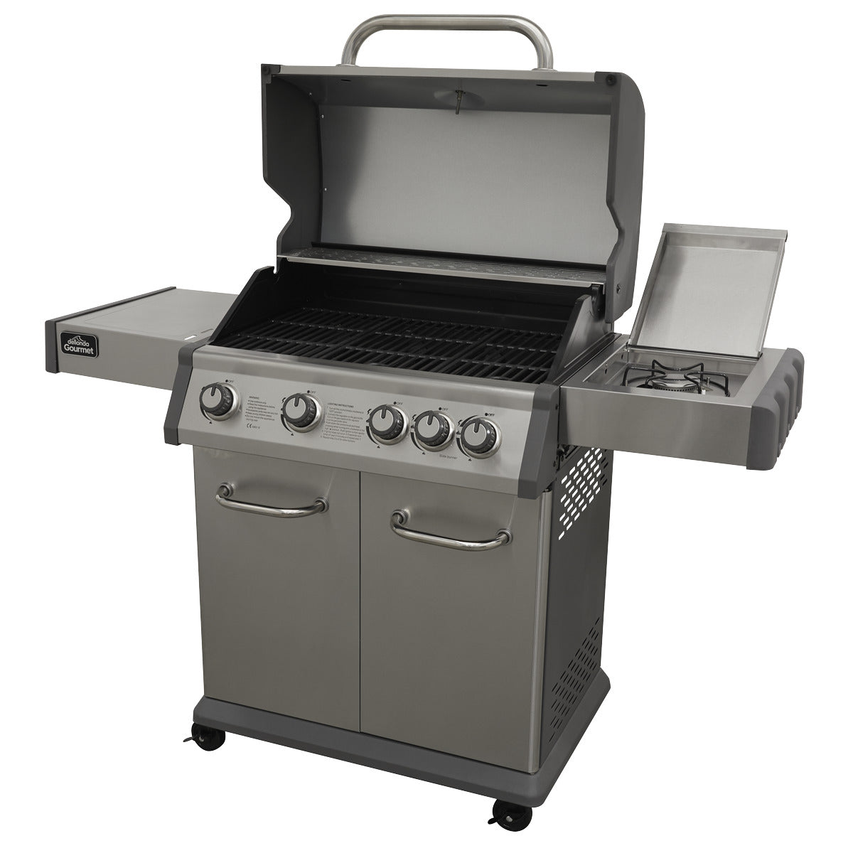 Dellonda 4+1 Burner Deluxe Gas BBQ Grill with Piezo Ignition & Thermometer - Stainless Steel DG17