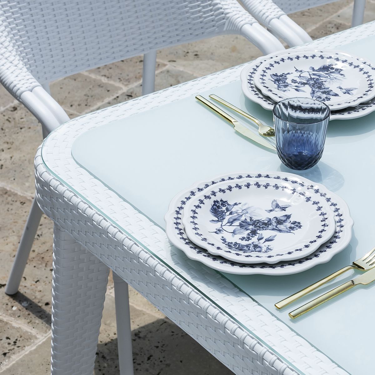 Dellonda Polypropylene/Fibreglass Dining Tables 150 x 90 x 76cm - Ivory White - Image 6