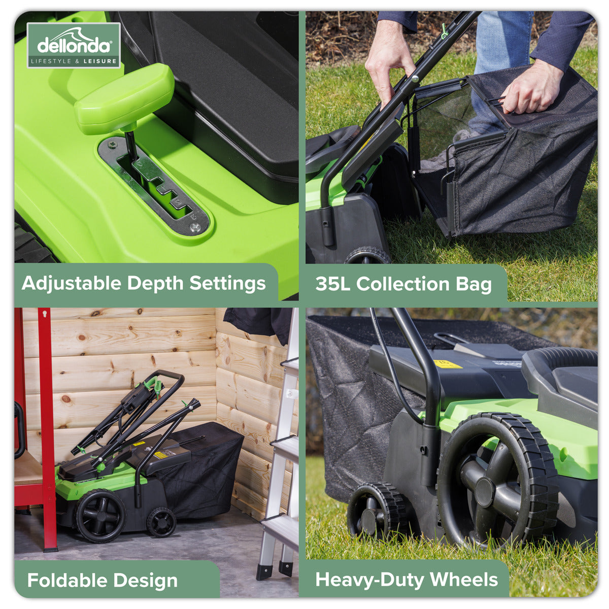 Dellonda 2-in-1 Electric Scarifier & Rake 1500W/230V DG216