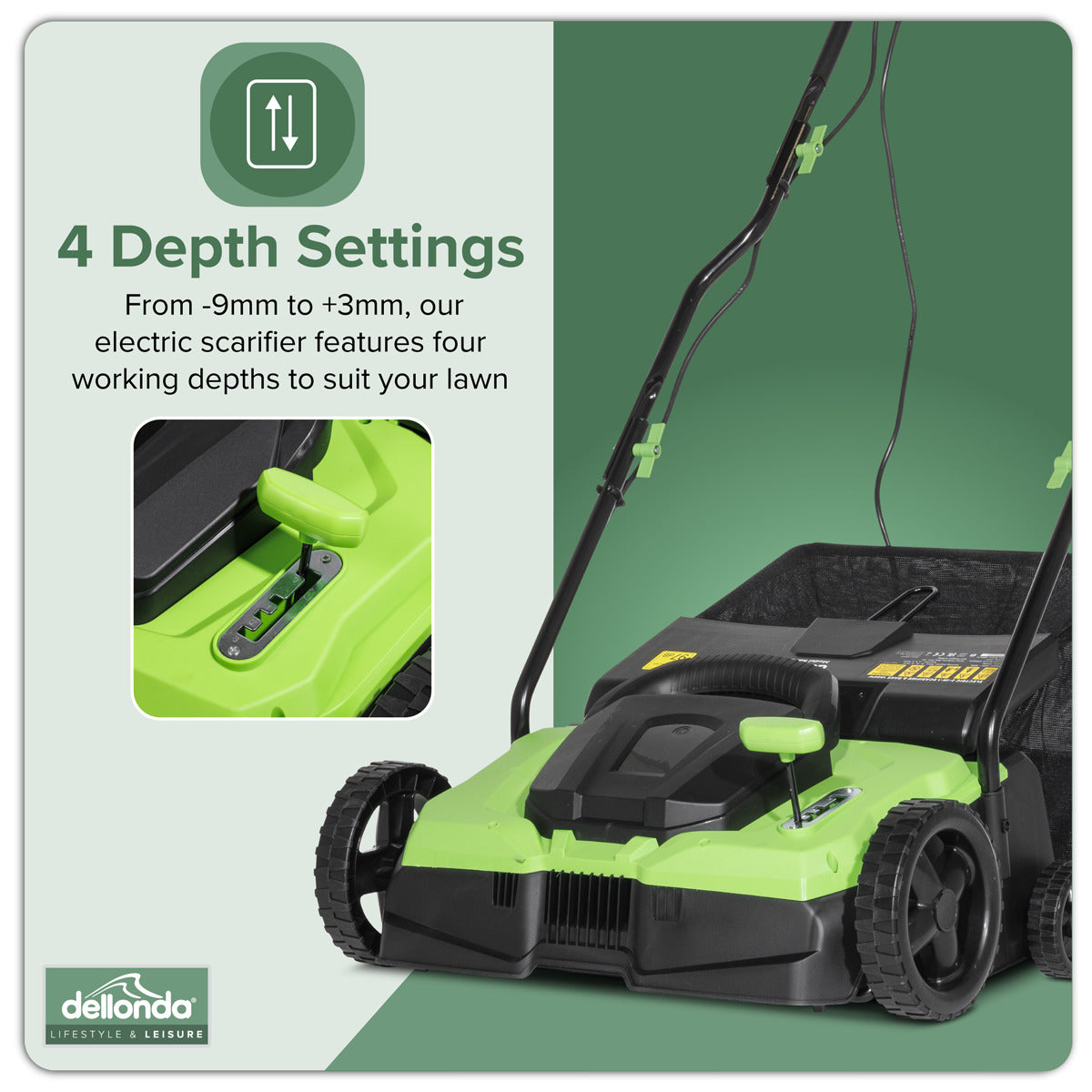 Dellonda 2-in-1 Electric Scarifier & Rake 1500W/230V DG216