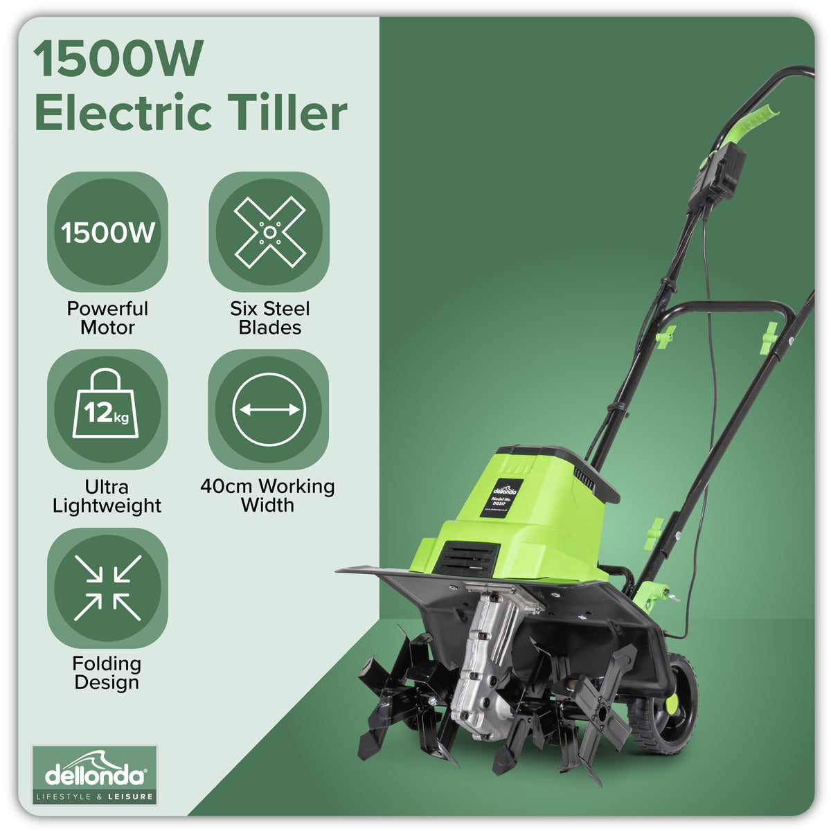 Dellonda Electric Tiller/Cultivator 1500W DG217