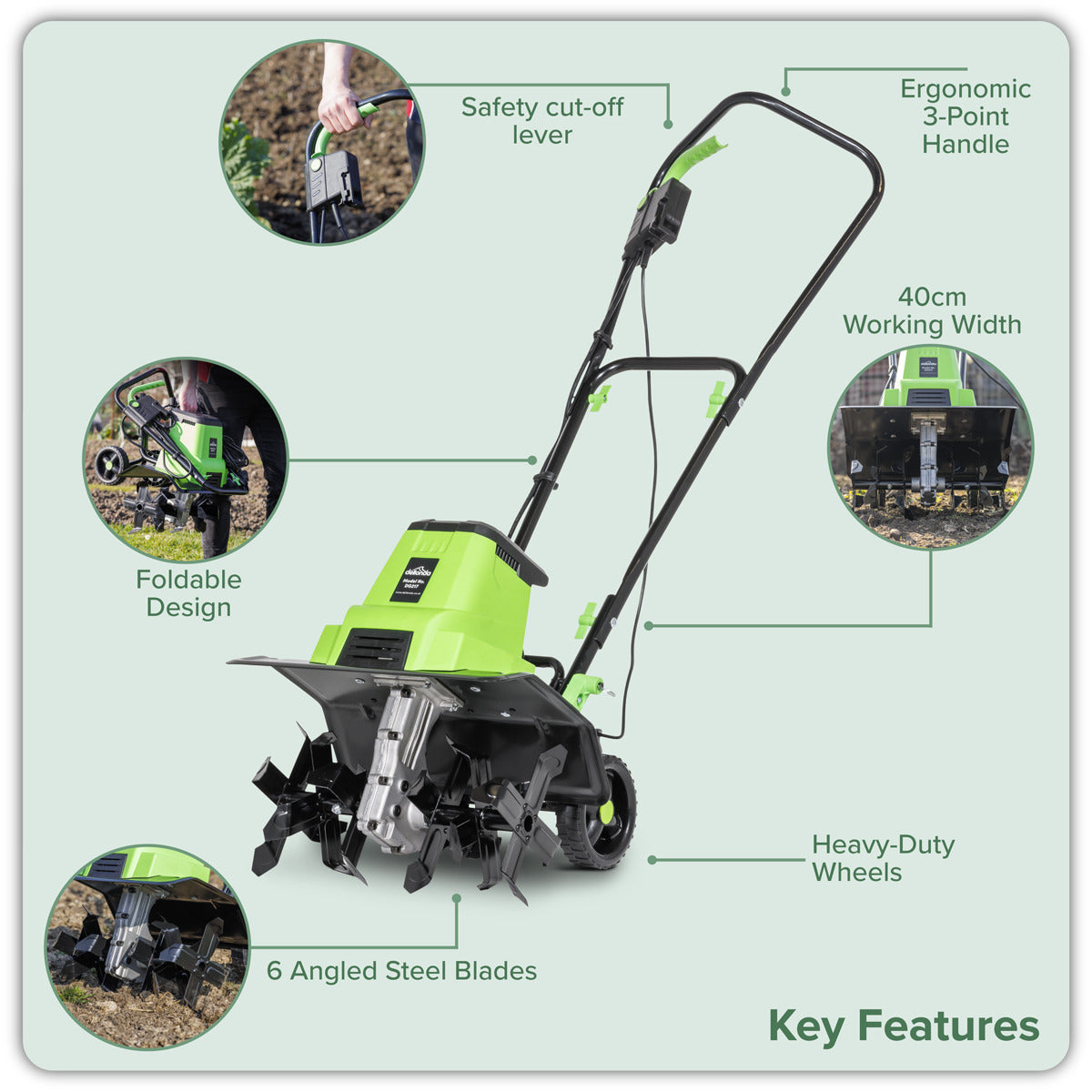 Dellonda Electric Tiller/Cultivator 1500W DG217