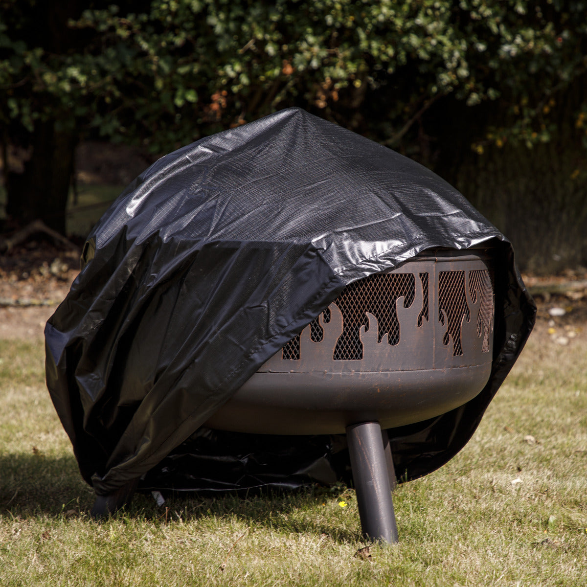 Dellonda Deluxe 24" Fire Pit, Fireplace, Outdoor Patio Heater, Decoration Rings, Supplied with Cooking Grill, Safety Screen, Poker & Cover DG242