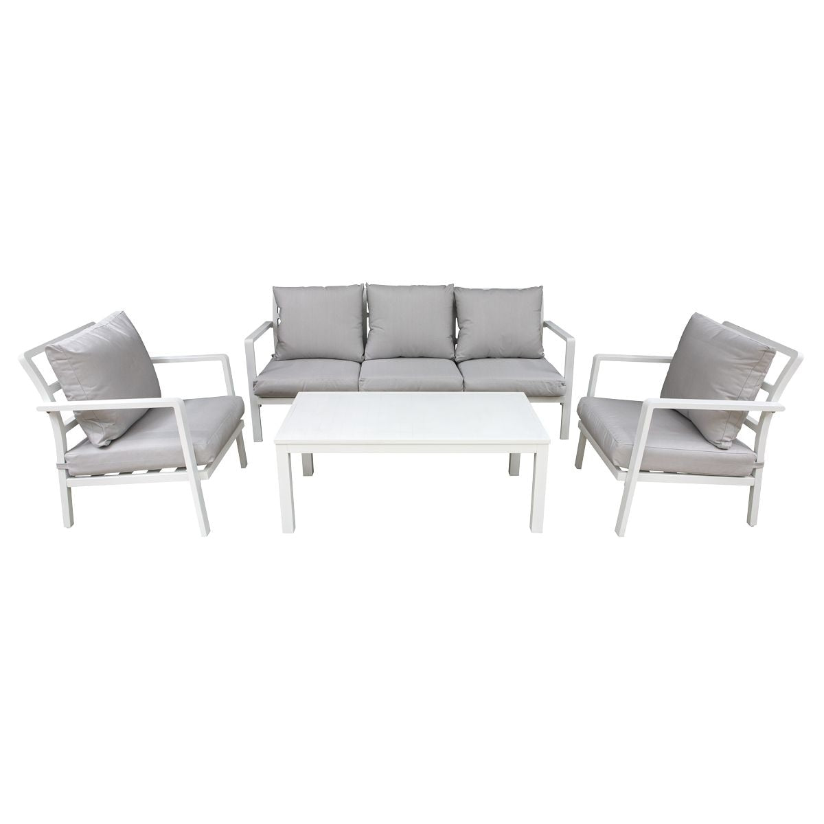 Dellonda Kyoto Aluminium Outdoor Sofa & Coffee Table Set 4pc - DG52