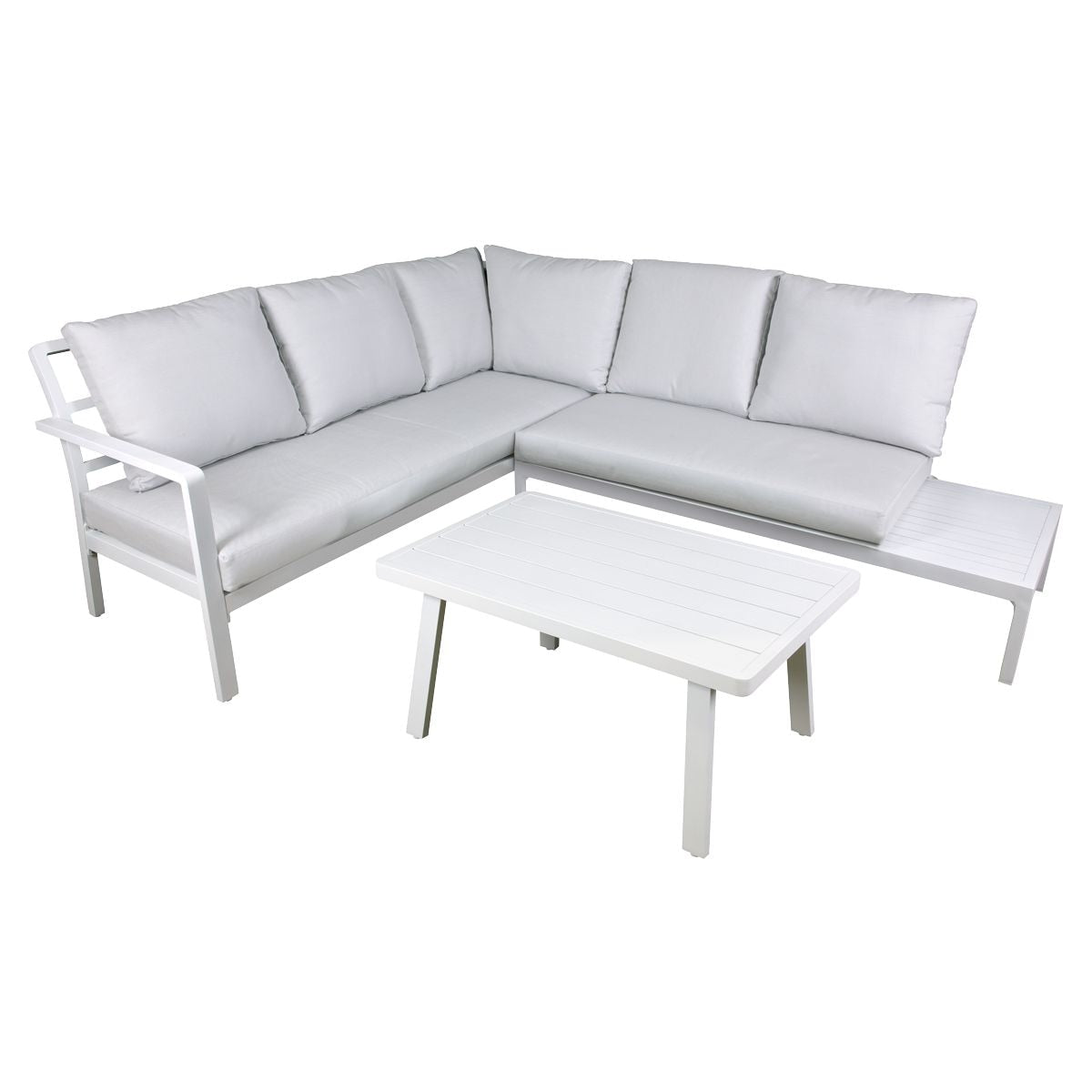 Dellonda Kyoto Aluminium Outdoor Corner Sofa & Coffee Table Set 3pc - DG53