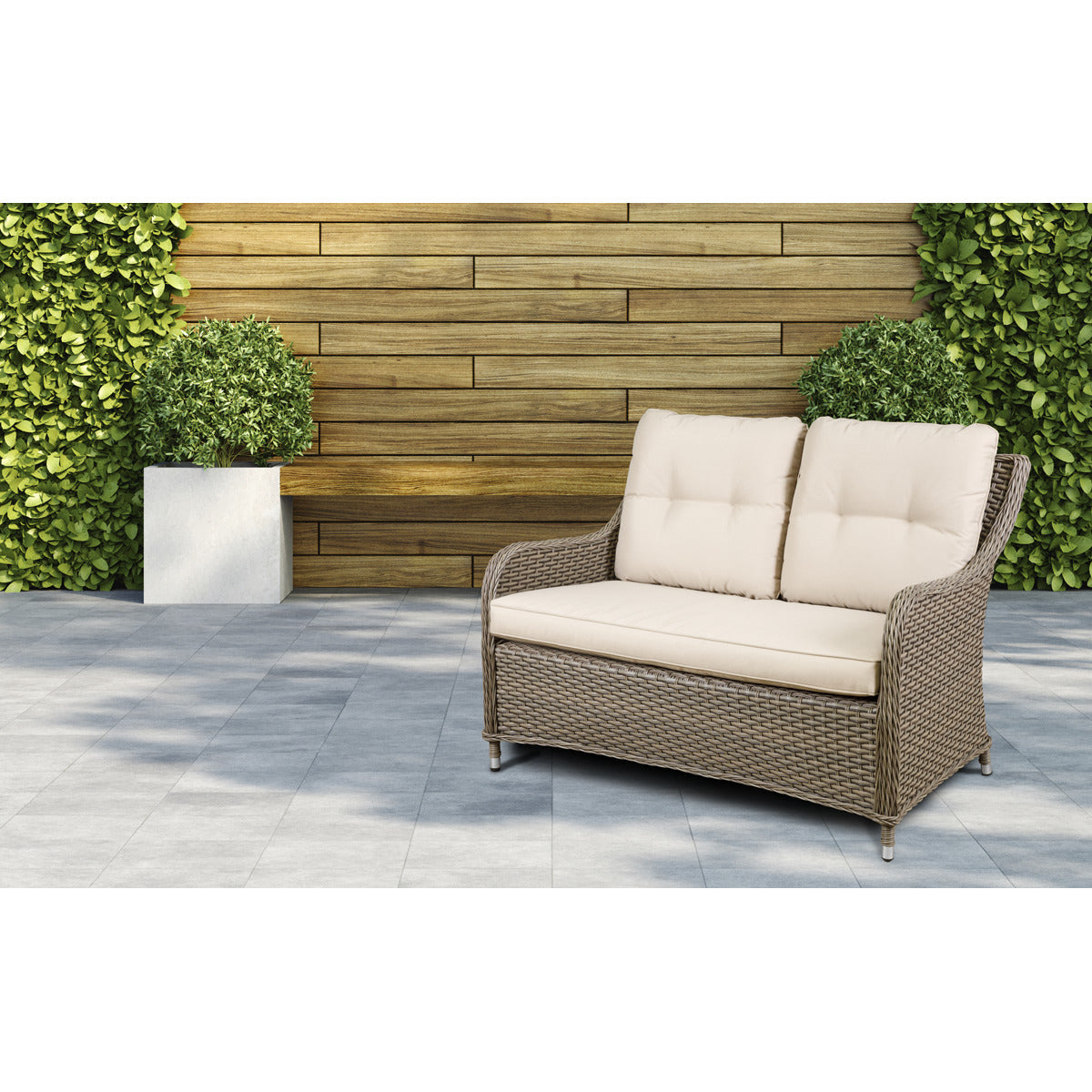 Dellonda Chester Rattan Wicker Outdoor 2-Seater Sofa DG70