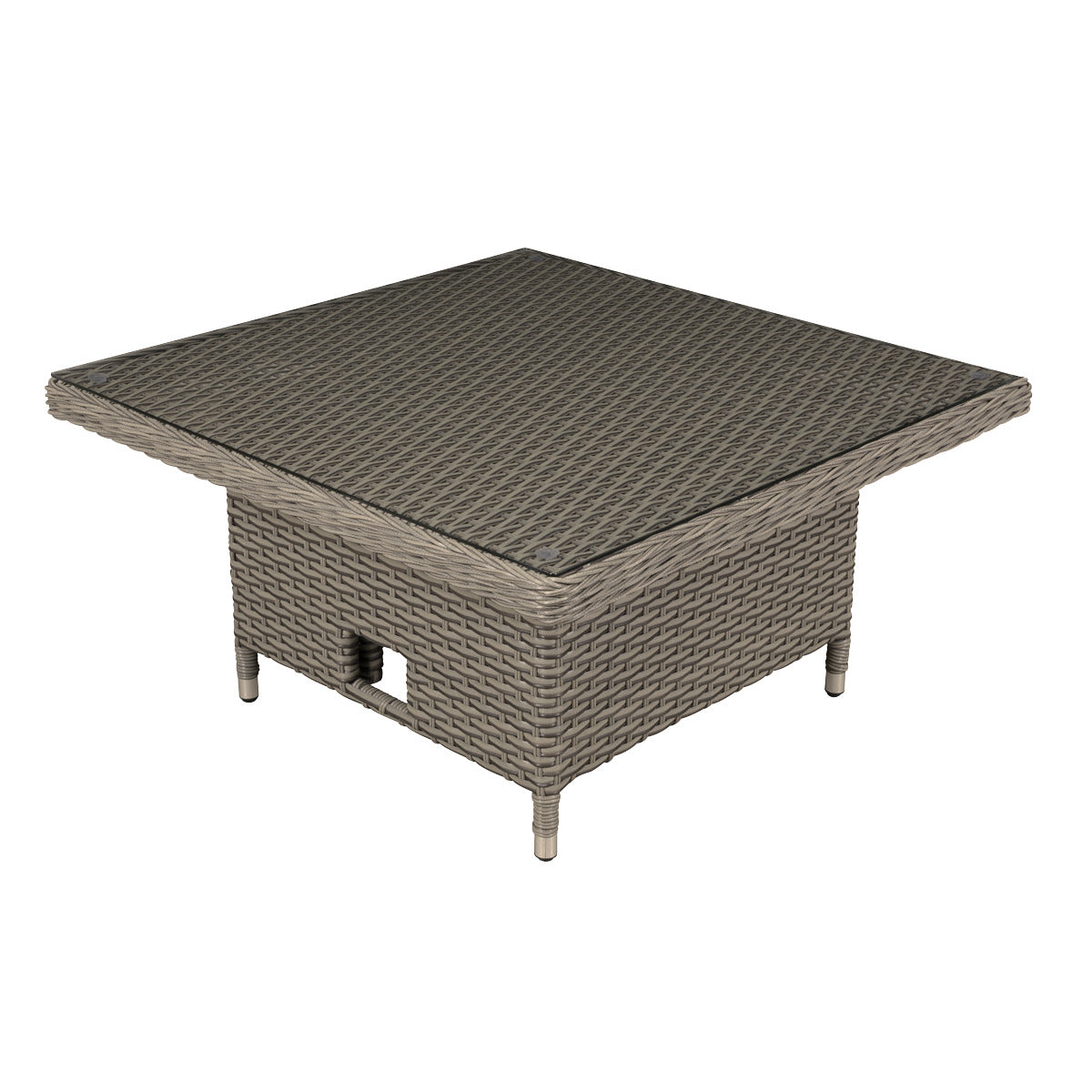 Dellonda Chester Rattan Wicker Adjustable-Height Outdoor Dining Table DG73